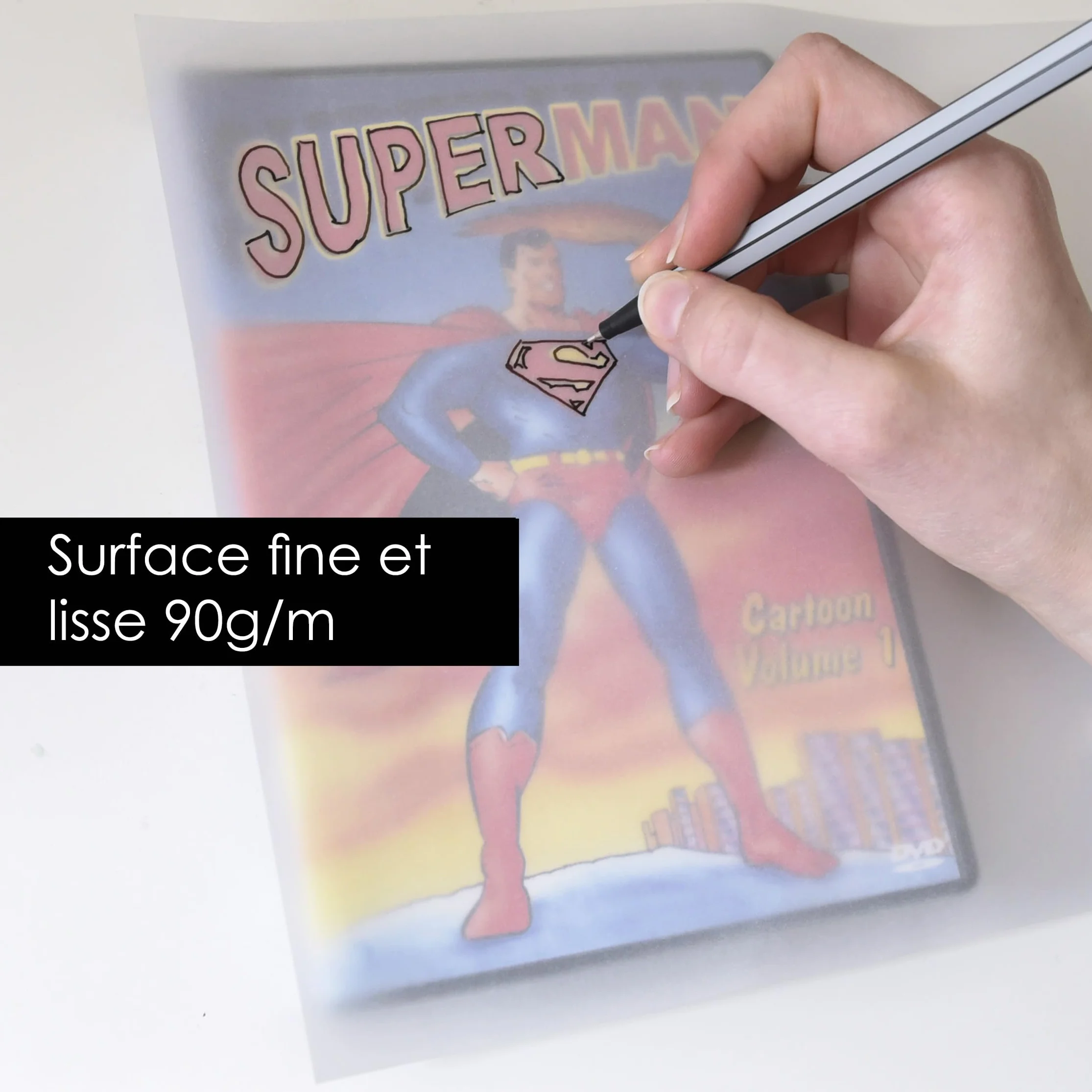 Papier calque DIN A4 90g/m² blanc - OfficeTree 100 feuilles pour dessin création impression recto-verso