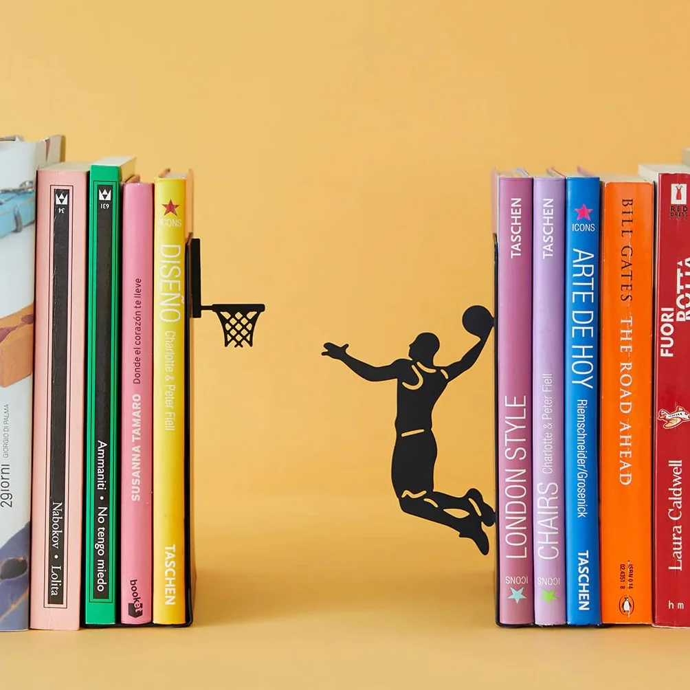 Balvi Serre-Livres Slam Dunk Noir Support de Livres en Forme de Joueur de Basket