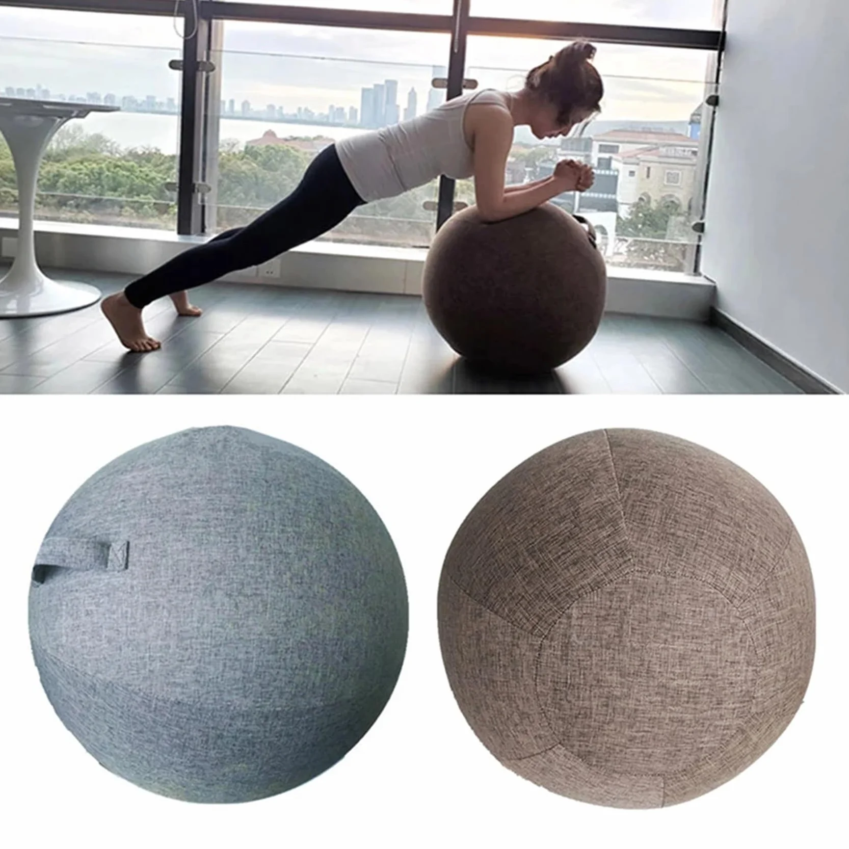 Housse Ballon Gym 65cm, Bleu, 1 Pièce - Ballon de Fitness, Anti-saleté, Durable, Antidérapant