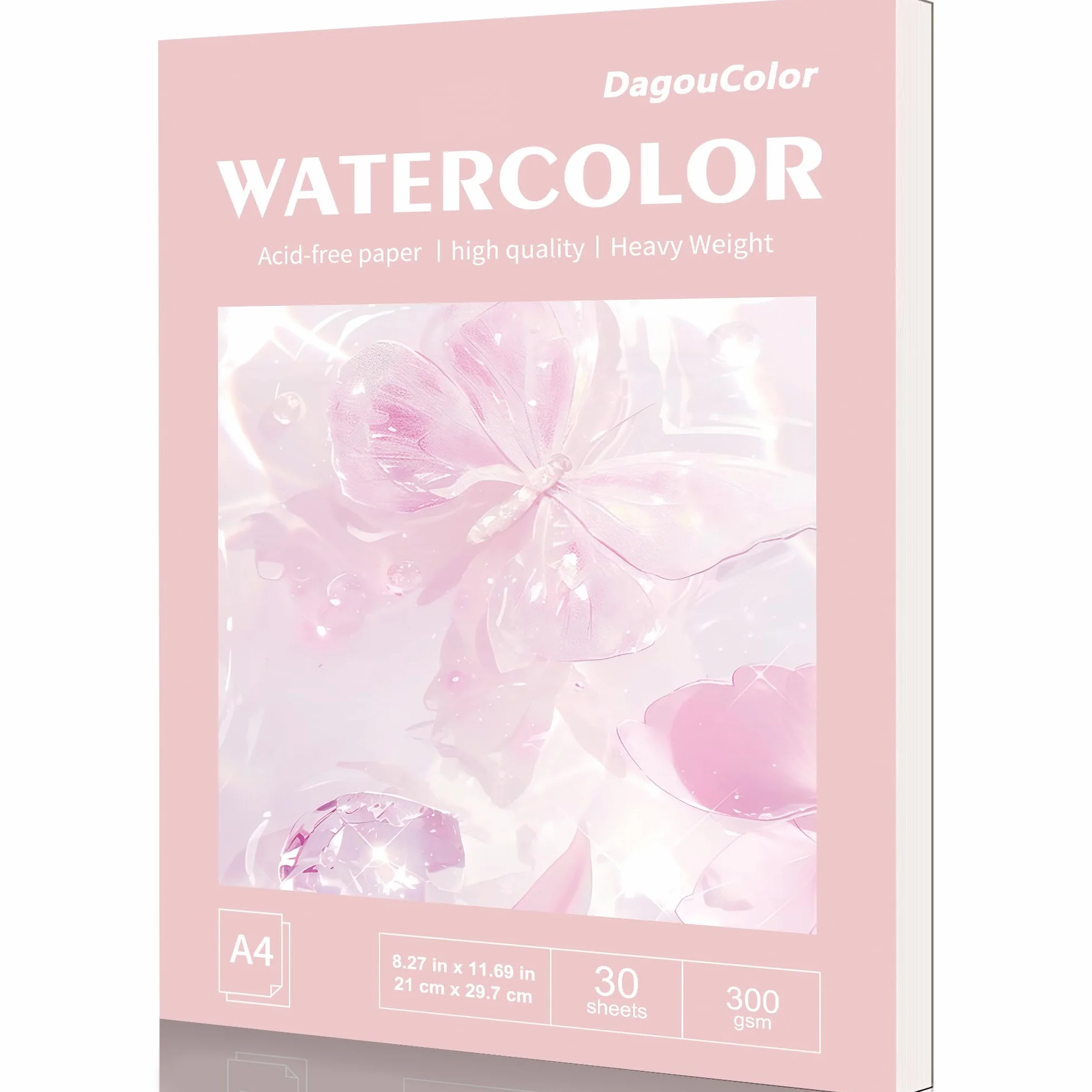 Carnet Aquarelle A4 300gsm Sans Acide 30 Feuilles Livre de Dessin pour Artistes Adultes