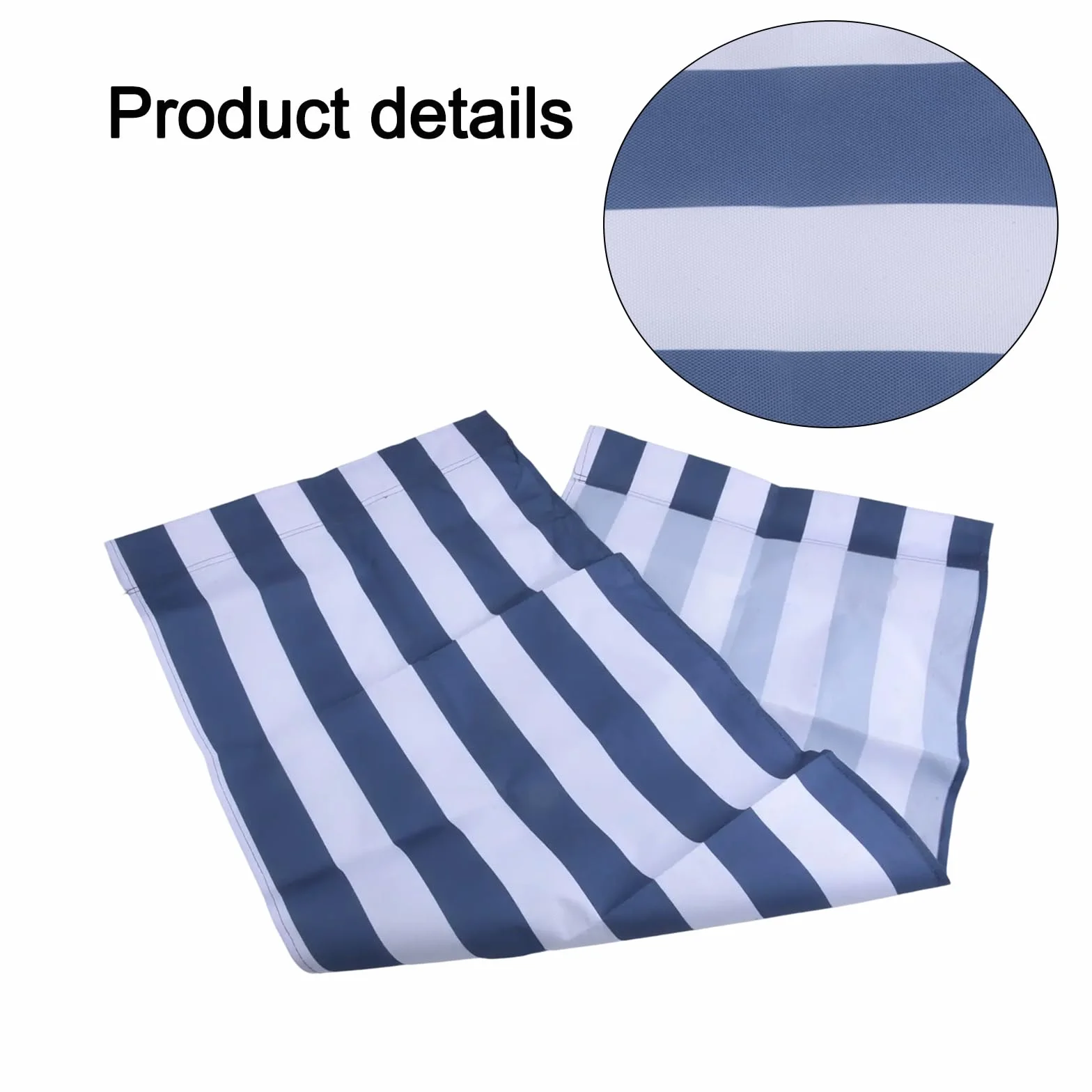 Housses de chaise de rechange en tissu polyester rayées 120 x 44 cm pour chaise longue de plage extérieur