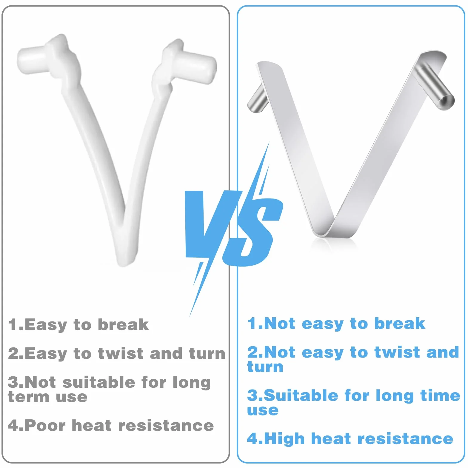 CANIPHA Clips en V pour Brosse Piscine, Clips pour Poteaux Piscine en Acier Inoxydable, Accessoires de Piscine