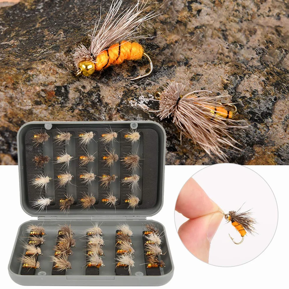 Mouches de Pêche Tenkara, 40 Pièces, Kebari, Mouches Sèches, pour Pêche à la Truite, Rivière, Ruisseau de Montagne