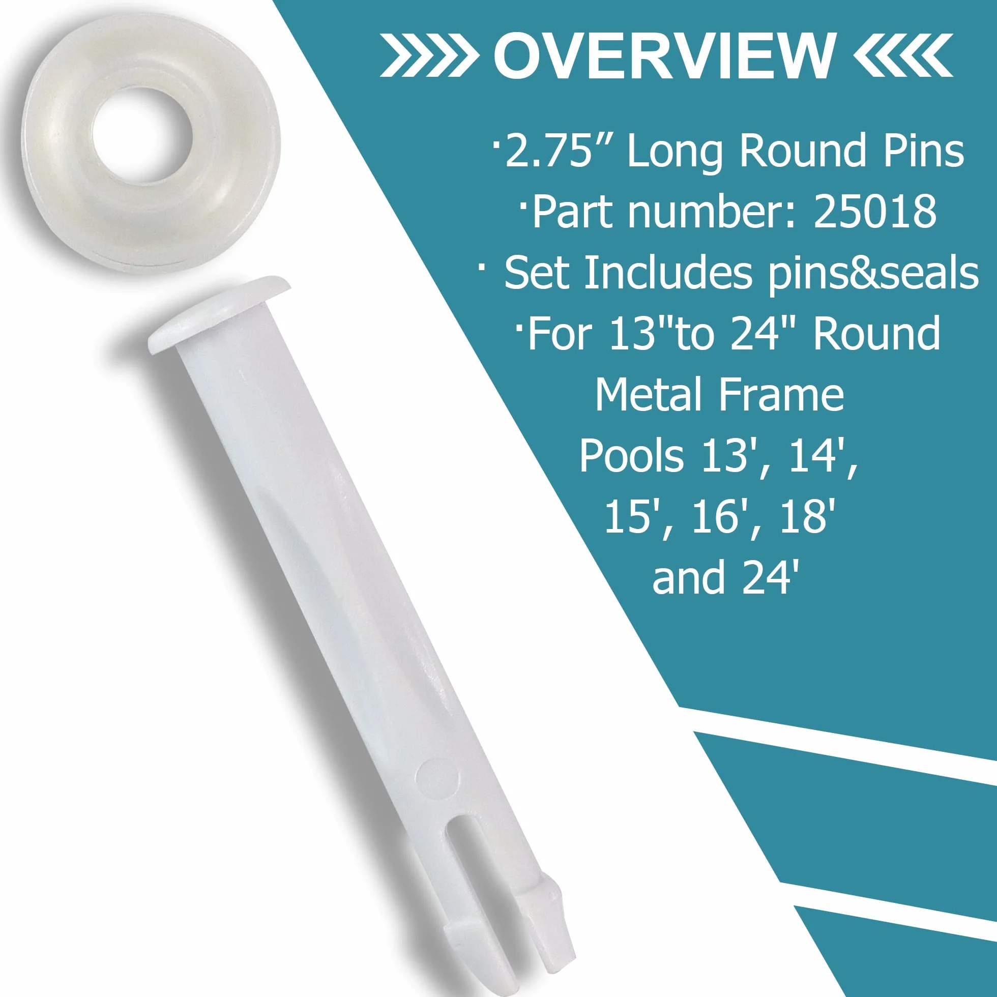 Lot de 36 goupilles et joint d'étanchéité 7 cm pour piscines rondes Intex 4-7 m