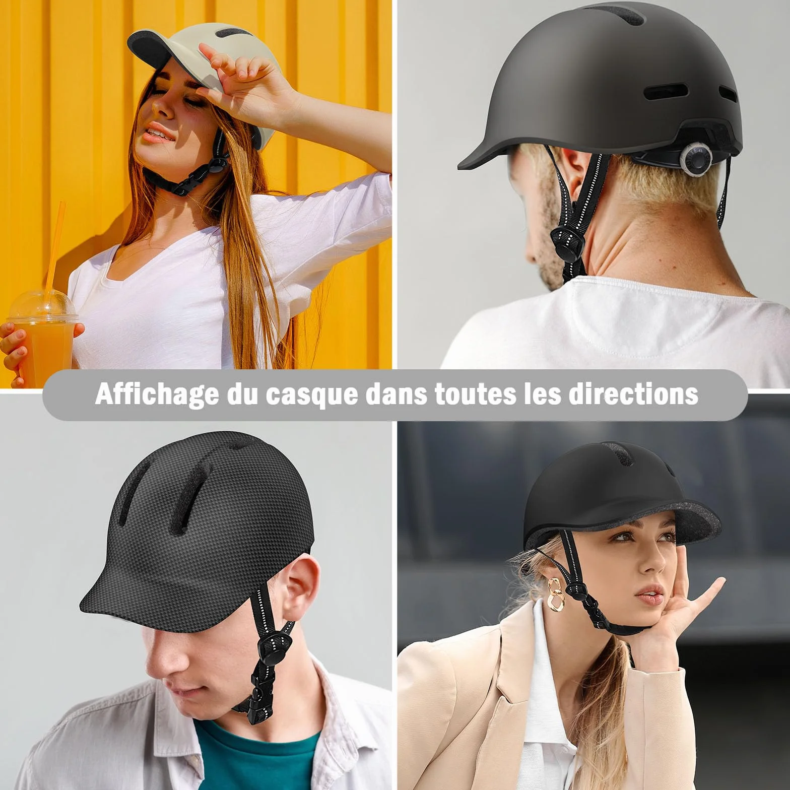 KINGLEAD Casque de vélo,Casque Urban Commuter,Casque de vélo stylé Hommes et Femmes pour Le Cyclisme Trekking City Roller Casque Hommes réglable