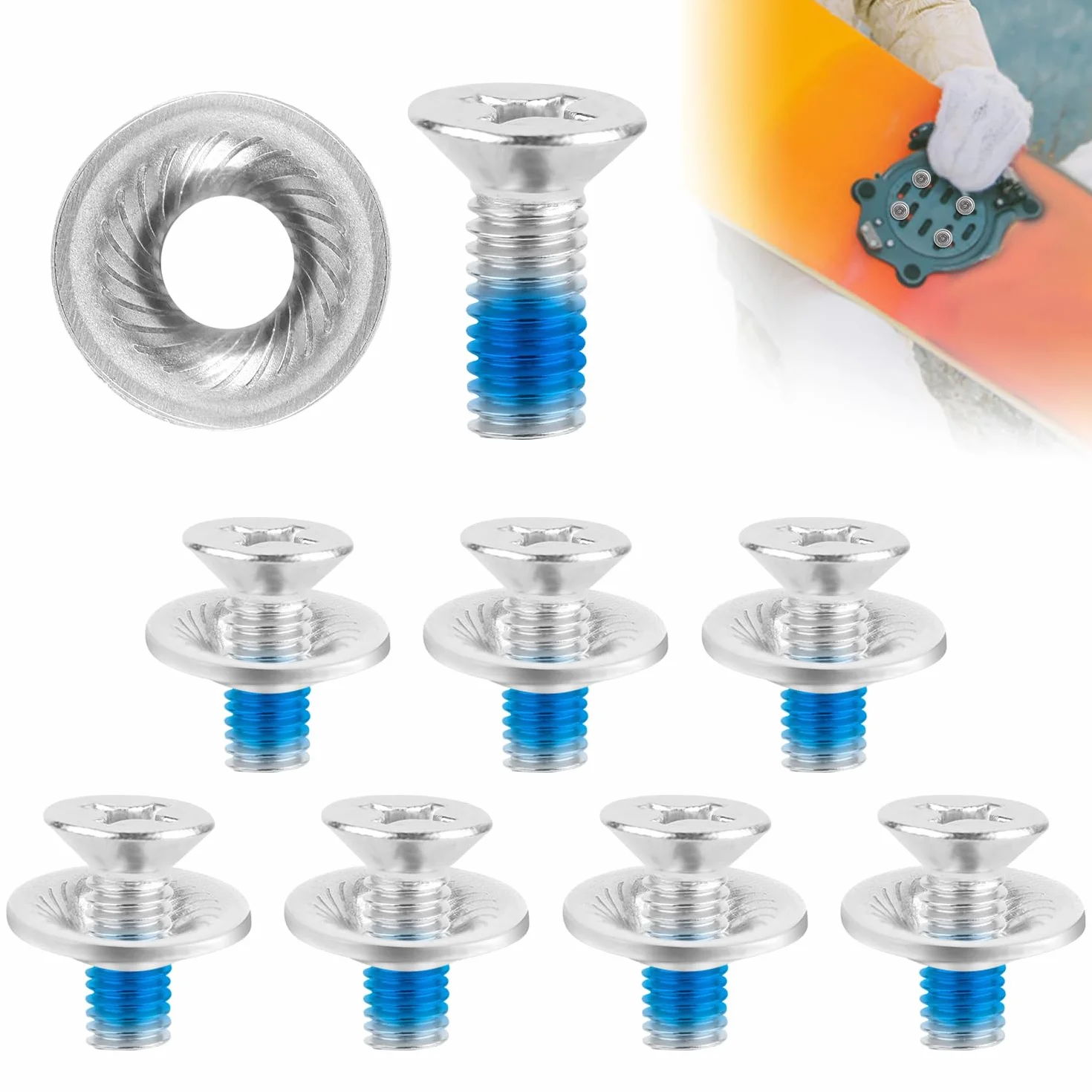 Vis de Fixation de Snowboard 8 pièces, Vis de Rechange pour Fixations Snowboard Ski