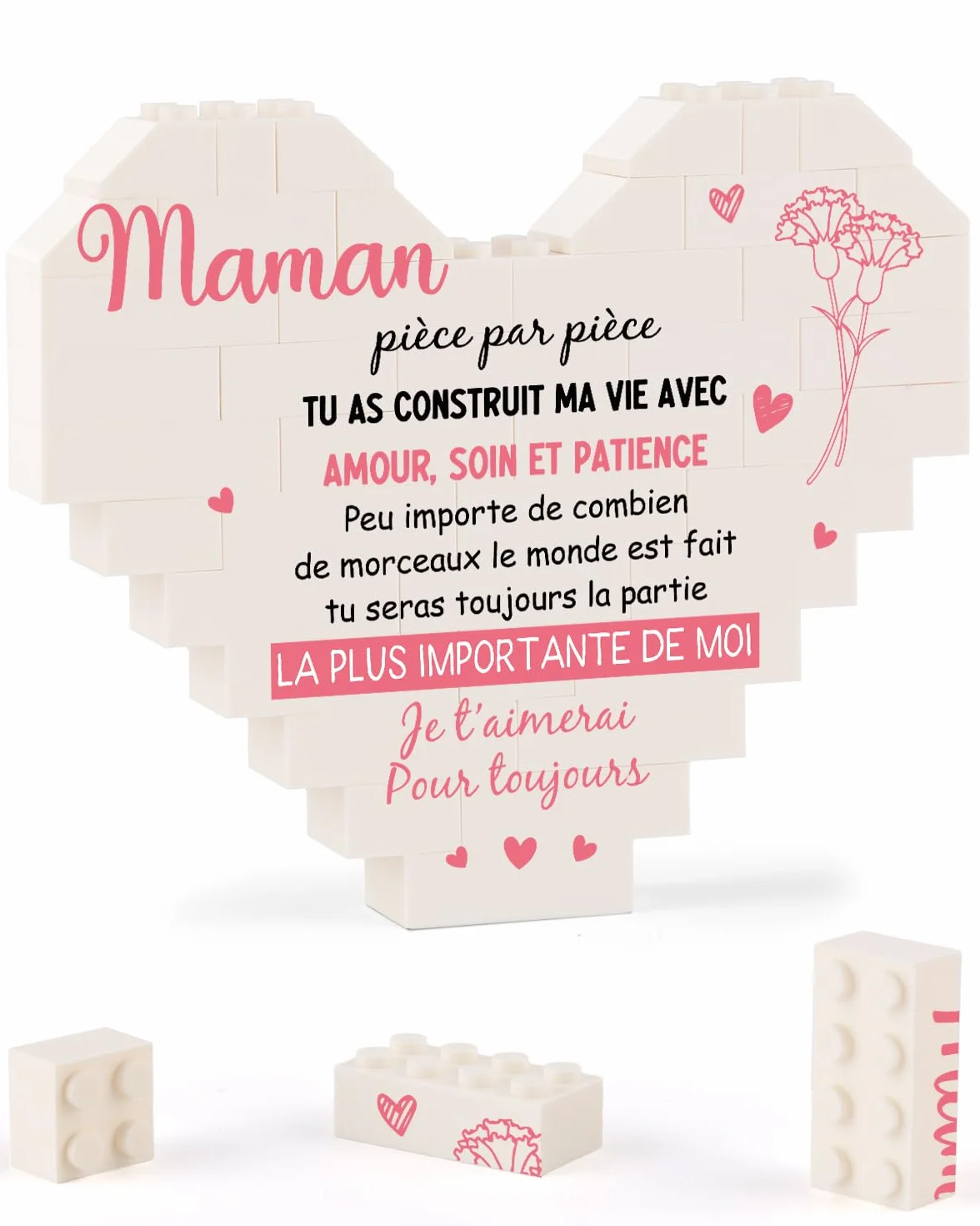 Cadeau Maman Ornement Cœur Décoratif Anniversaire Fête des Mères Fils Filles