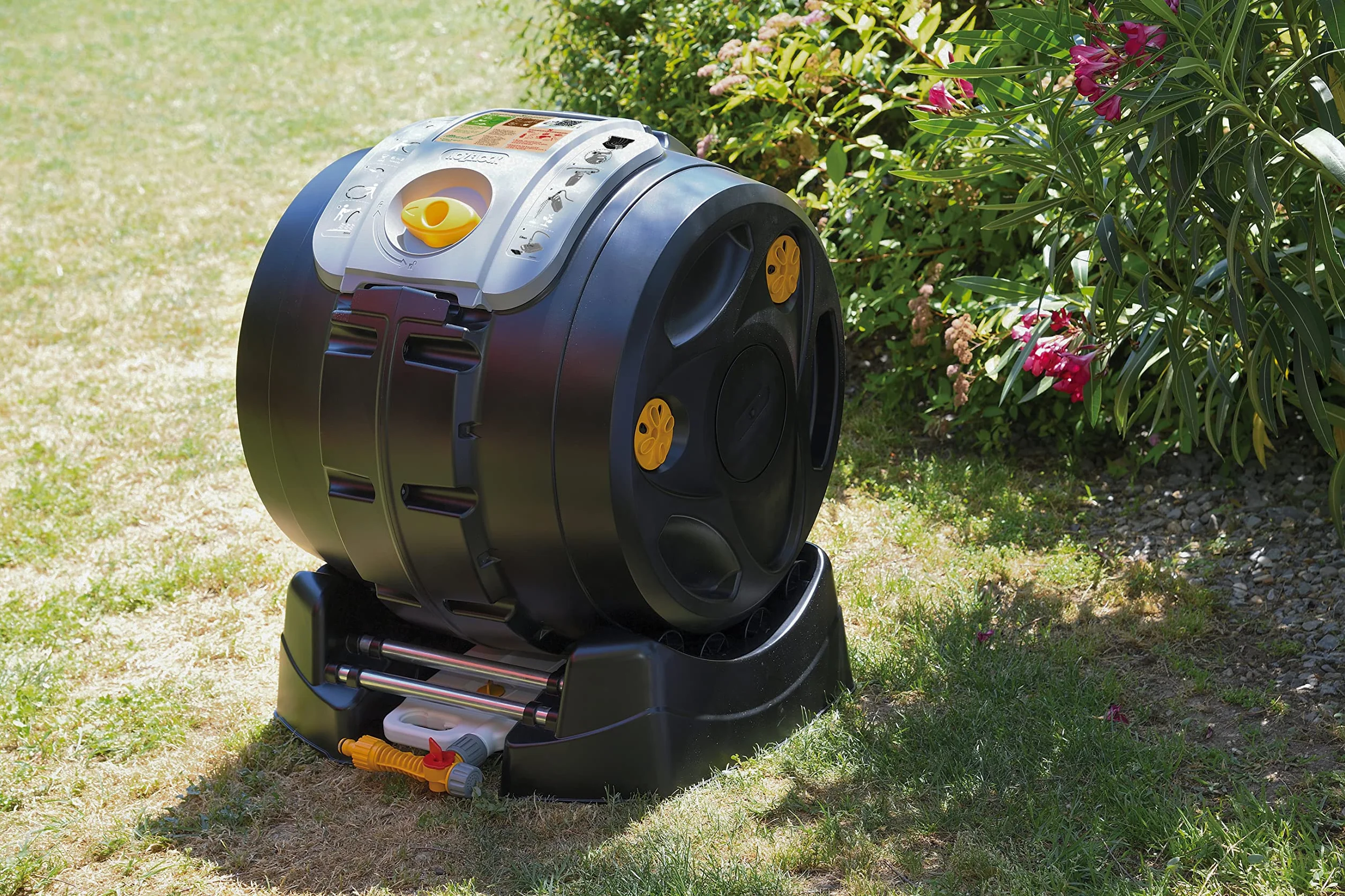 Hozelock Composteur Easymix 2-en-1 rotatif 100 L Noir