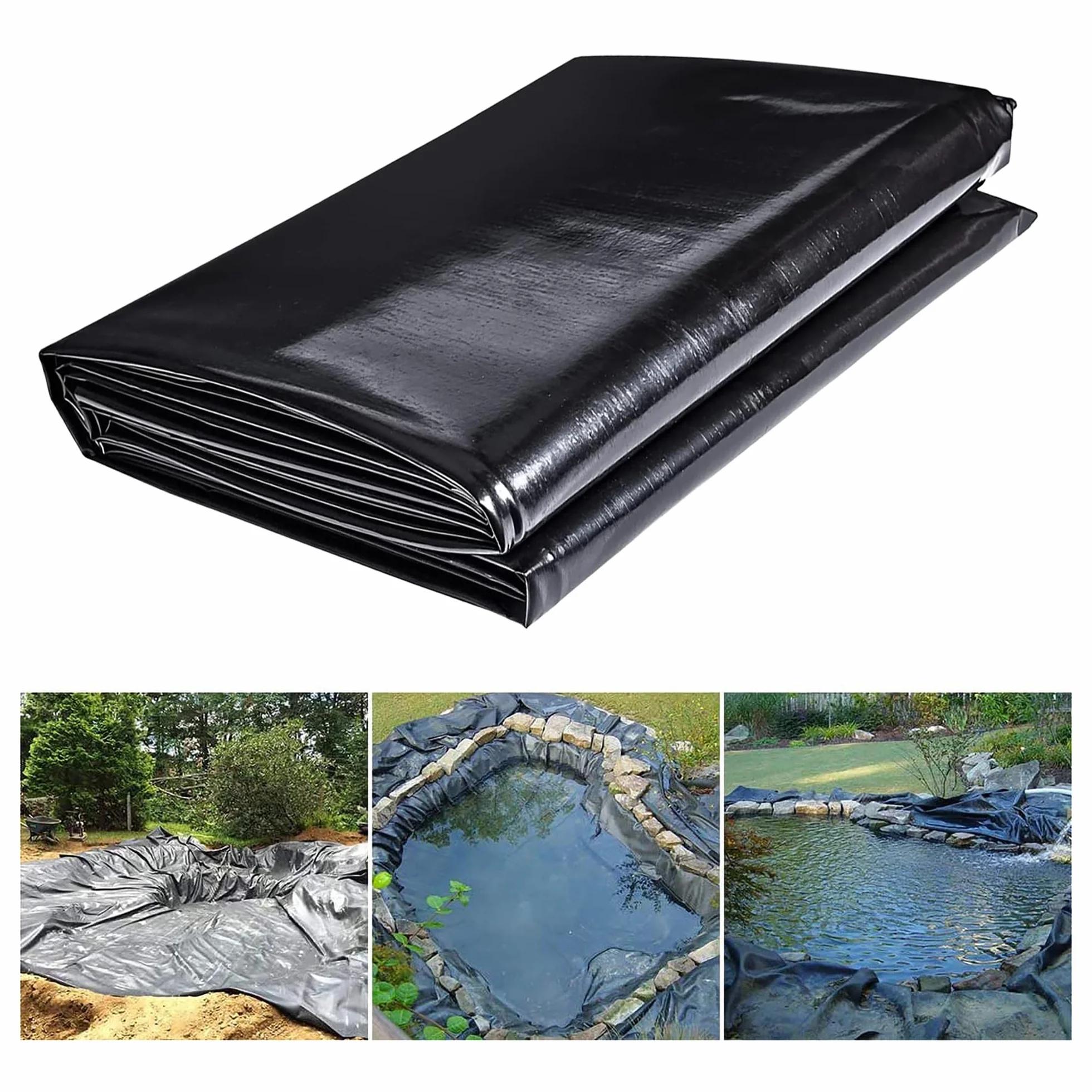 Bâche d'étang HDPE 5x7m 20S pour bassin jardin membrane étanchéité