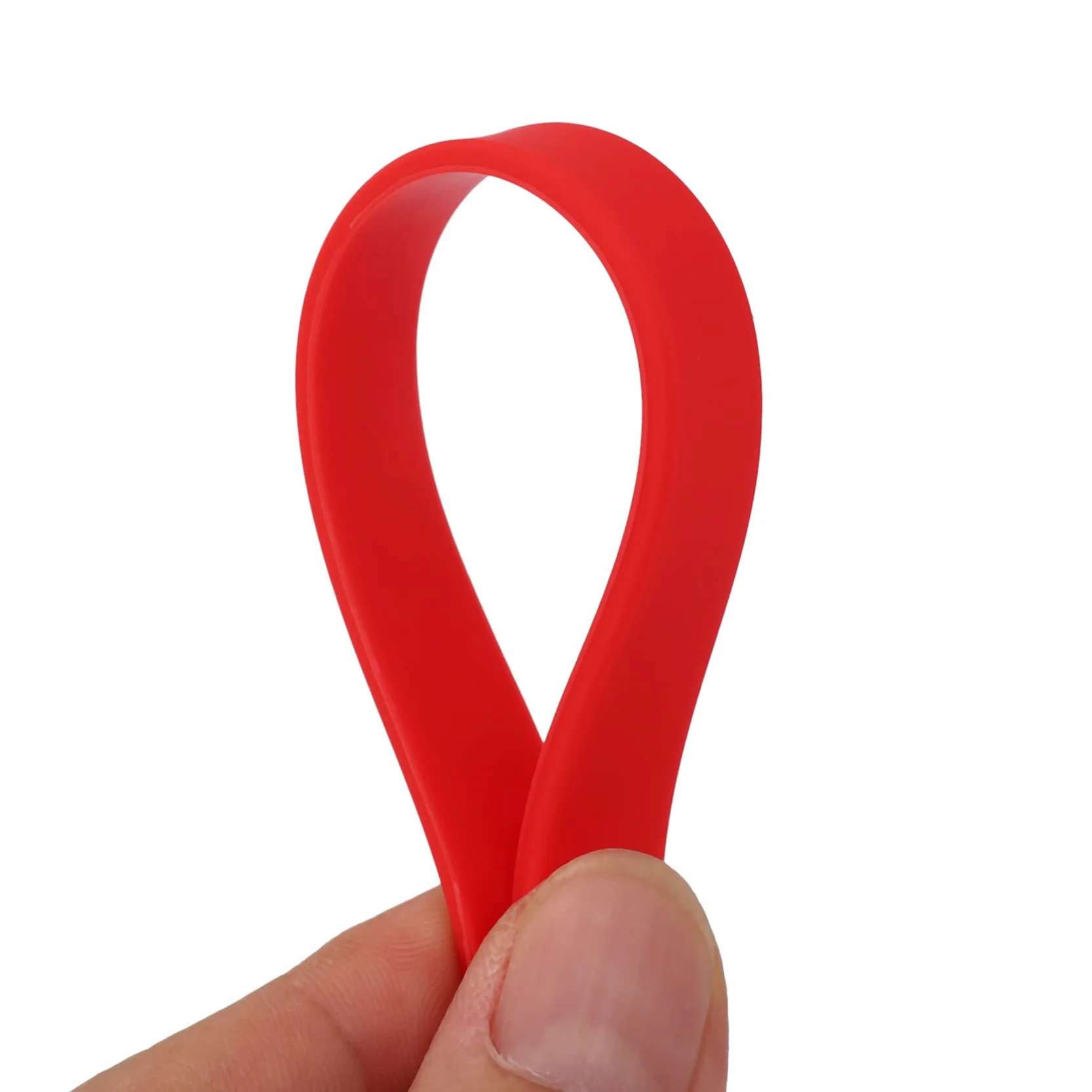 Bracelet élastique en caoutchouc de silicone rouge, 7 9 inch, Caoutchouc de silicone