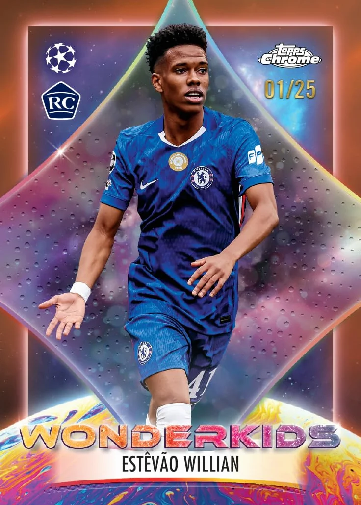 Topps Chrome® UEFA Club Competitions 2025-26 - Value Box (contient 7 paquets par boîte, 4 cartes par paquet)