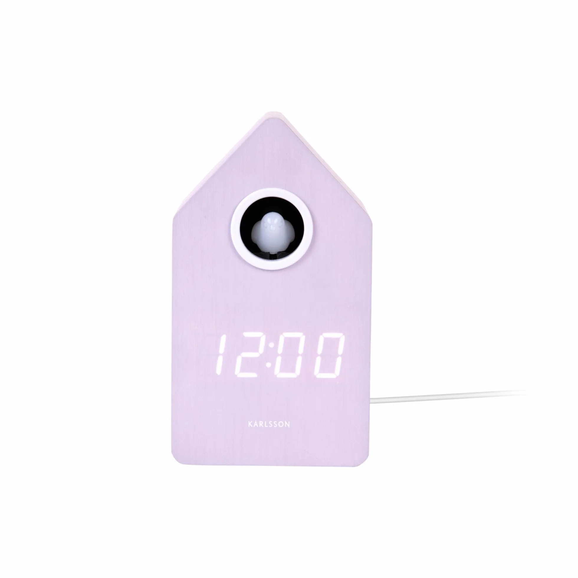Karlsson Cuckoo Réveil LED rectangulaire en bois Violet 9 x 9 x 15,8 cm