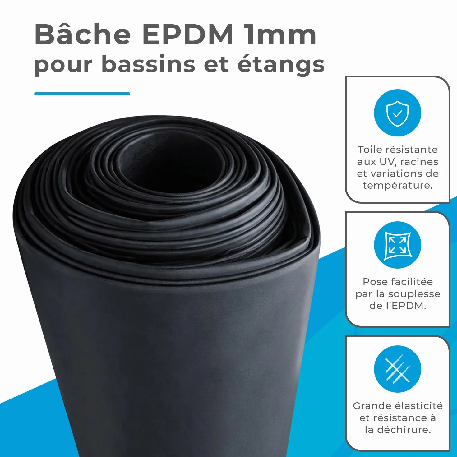 Bâche EPDM 1mm 2,8x3m 8,4m²