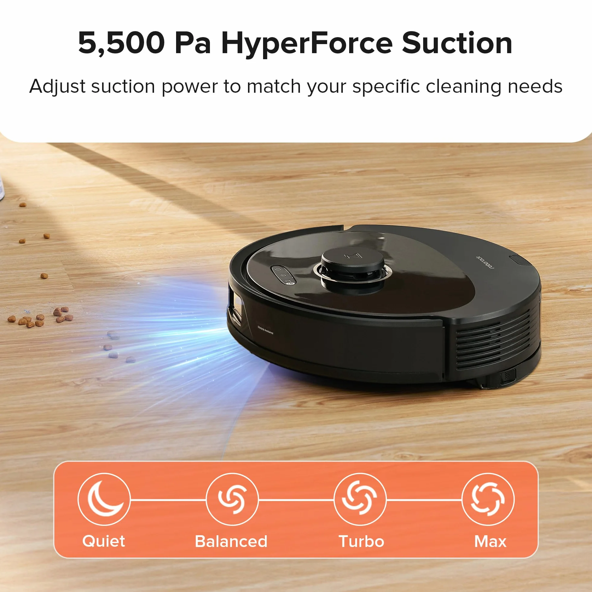 Roborock Q8 Max Aspirateur Robot Laveur 5500Pa Brosse DuoRoller Navigation PreciSense LiDAR Noir Reconditionné