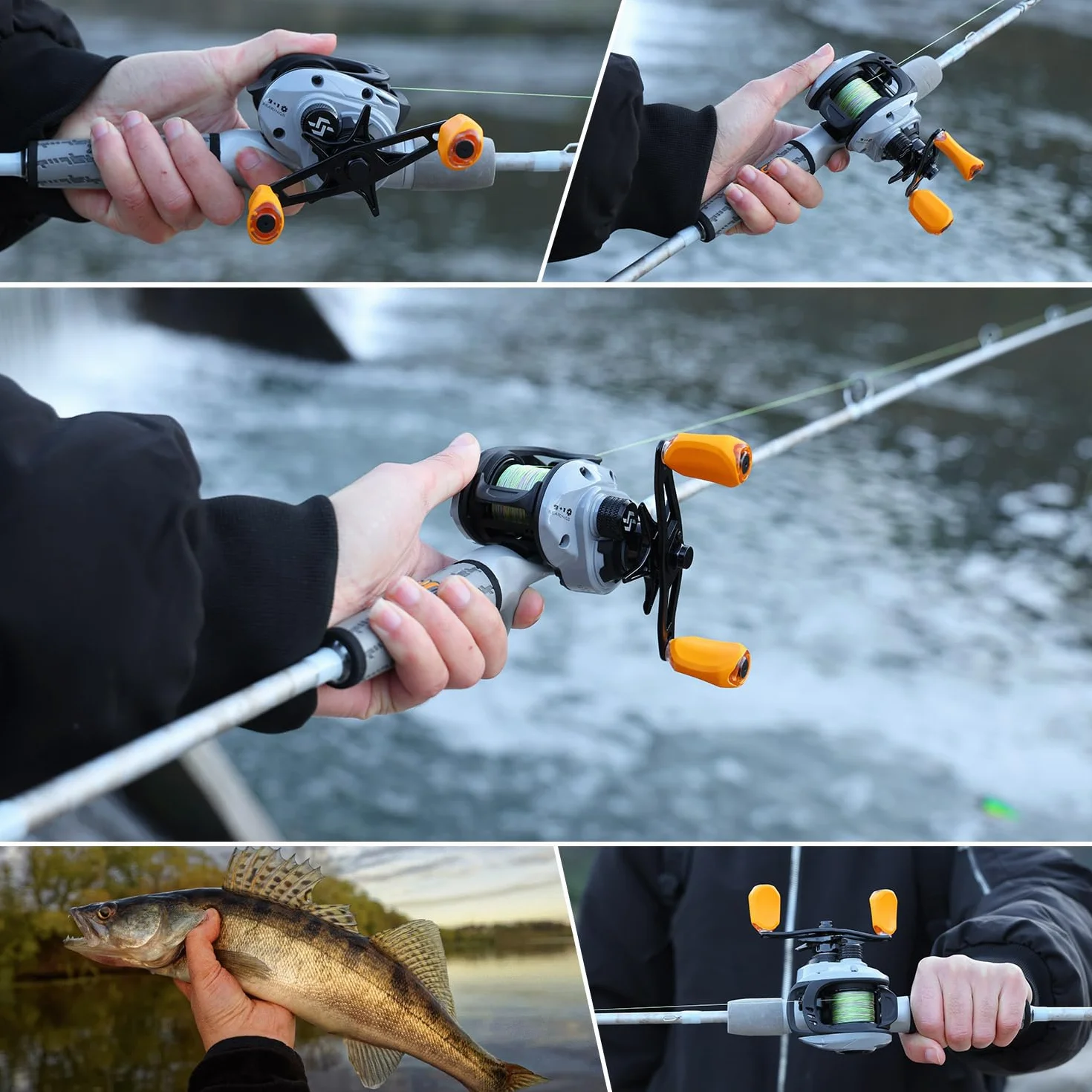 Sougayilang Canne à pêche Combiné Spinning Casting Graphite 2 pièces Moulinet pour Bar