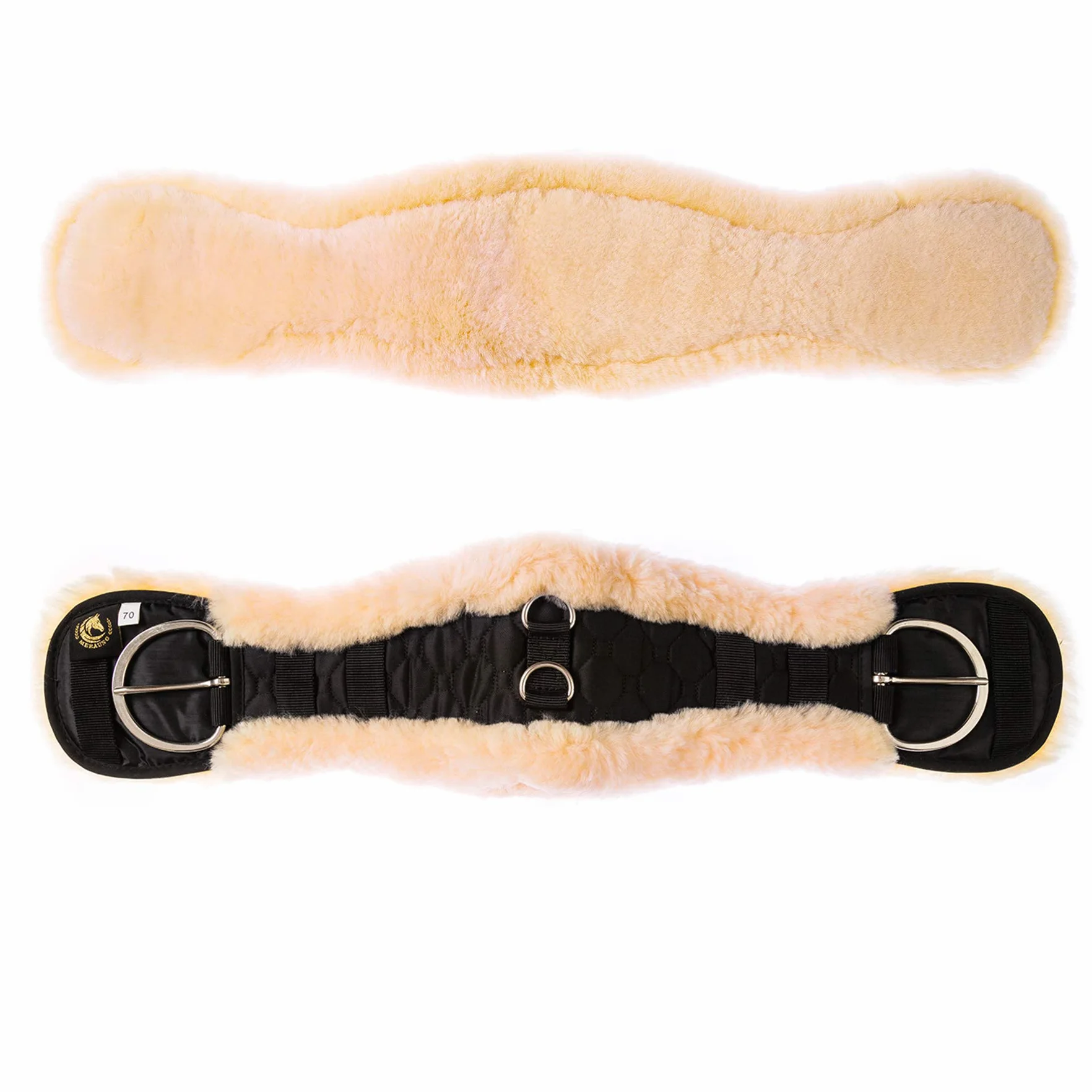 Sangle de selle Western en laine d'agneau de qualité - Forme anatomique concave spéciale pour une meilleure adhérence - Couleur : naturel, noir, marron, anthracite