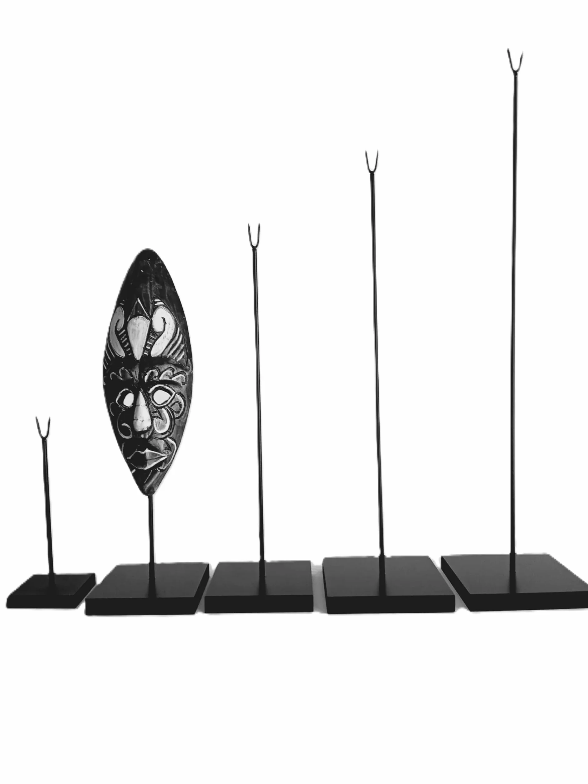 Socle pour masque africain en bois, support plusieurs hauteurs 62 cm