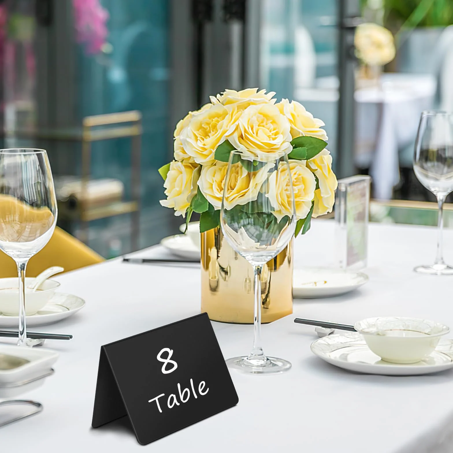 Mini Tableau Noir Ardoise Craie Plastique 20 Pièces avec Stylo et Chiffon pour Mariages Fêtes Décorations