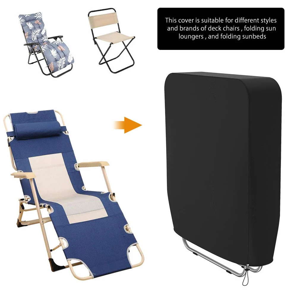 Bâche Protection Chaise Longue Pliante Imperméable Anti UV 93x82cm