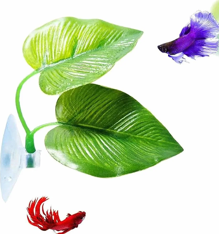 Poisson Jouets réutilisable Plante en Plastique Betta hamac lit de Feuilles pour Aquarium
