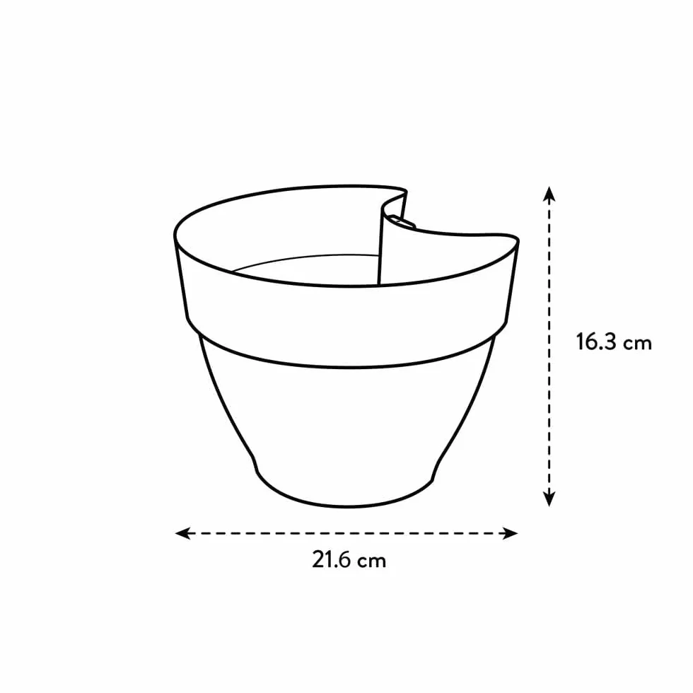 Elho Vibia Campana Pot Gouttière 40 - Doniczka Ø 21.6 x H 16.3 cm - Czarna/Antracyt