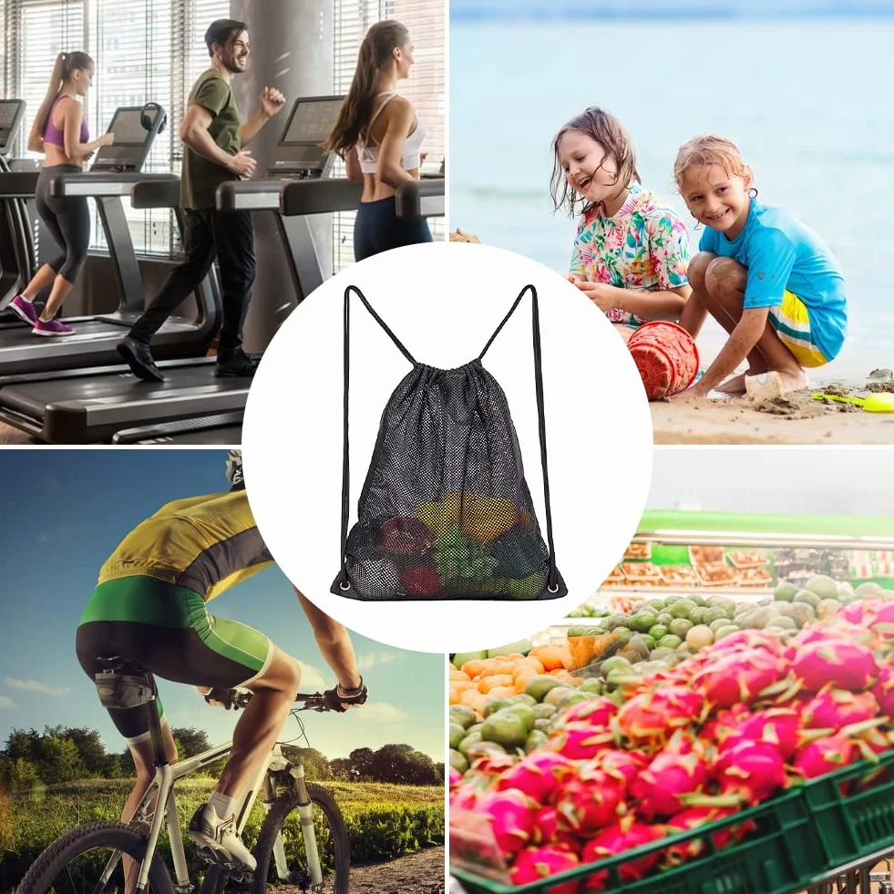 Helweet Sac à dos en Maille, Sac de plage en Maille, Sac Filet en Nylon, Sac à Dos à Cordon, Sac à Dos Plage, Sacs à Cordons Réglable, pour la natation, la plongée, le voyage, la salle de sport