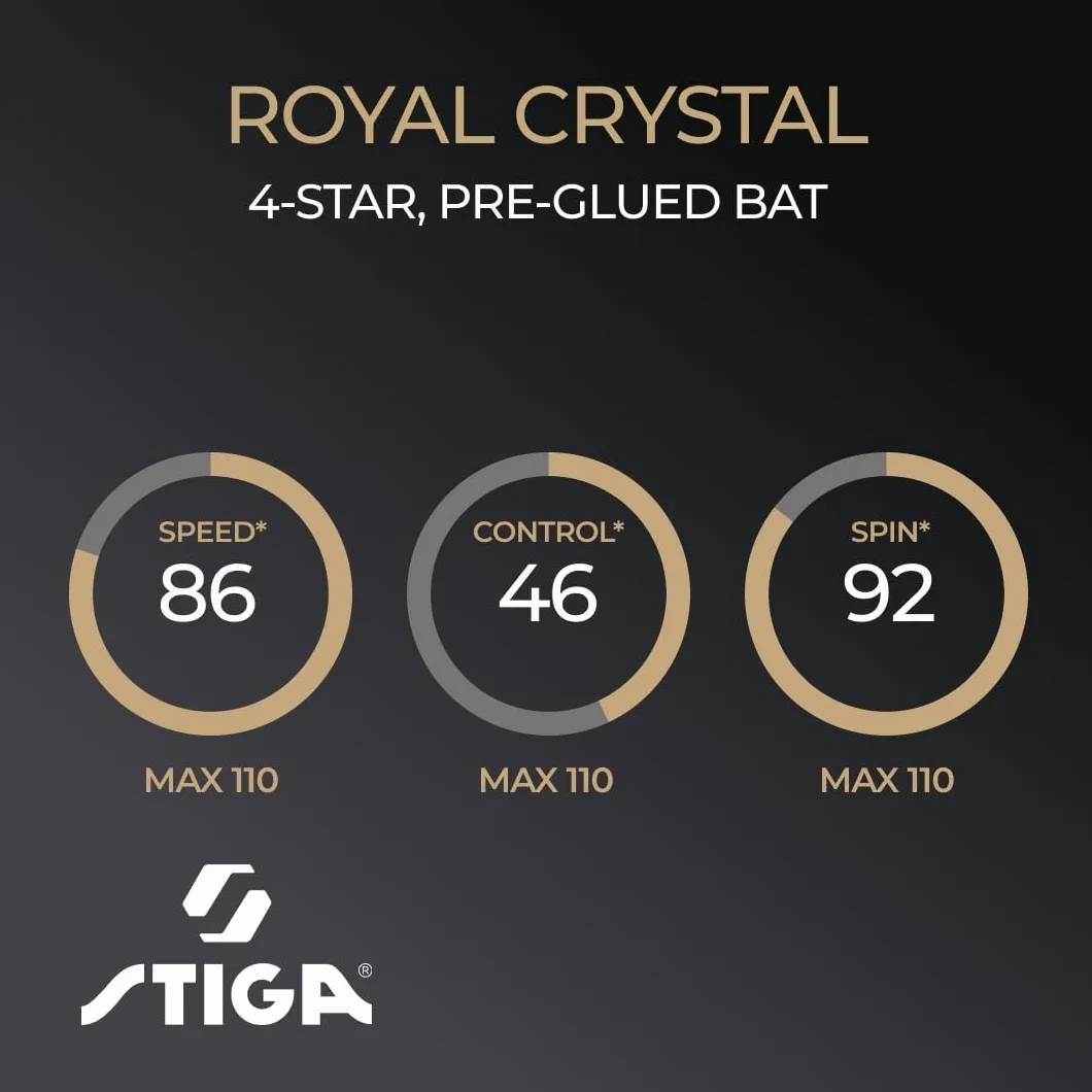 Stiga Royal 4-Star Table Tennis Ping Pong Bat, Black/Red