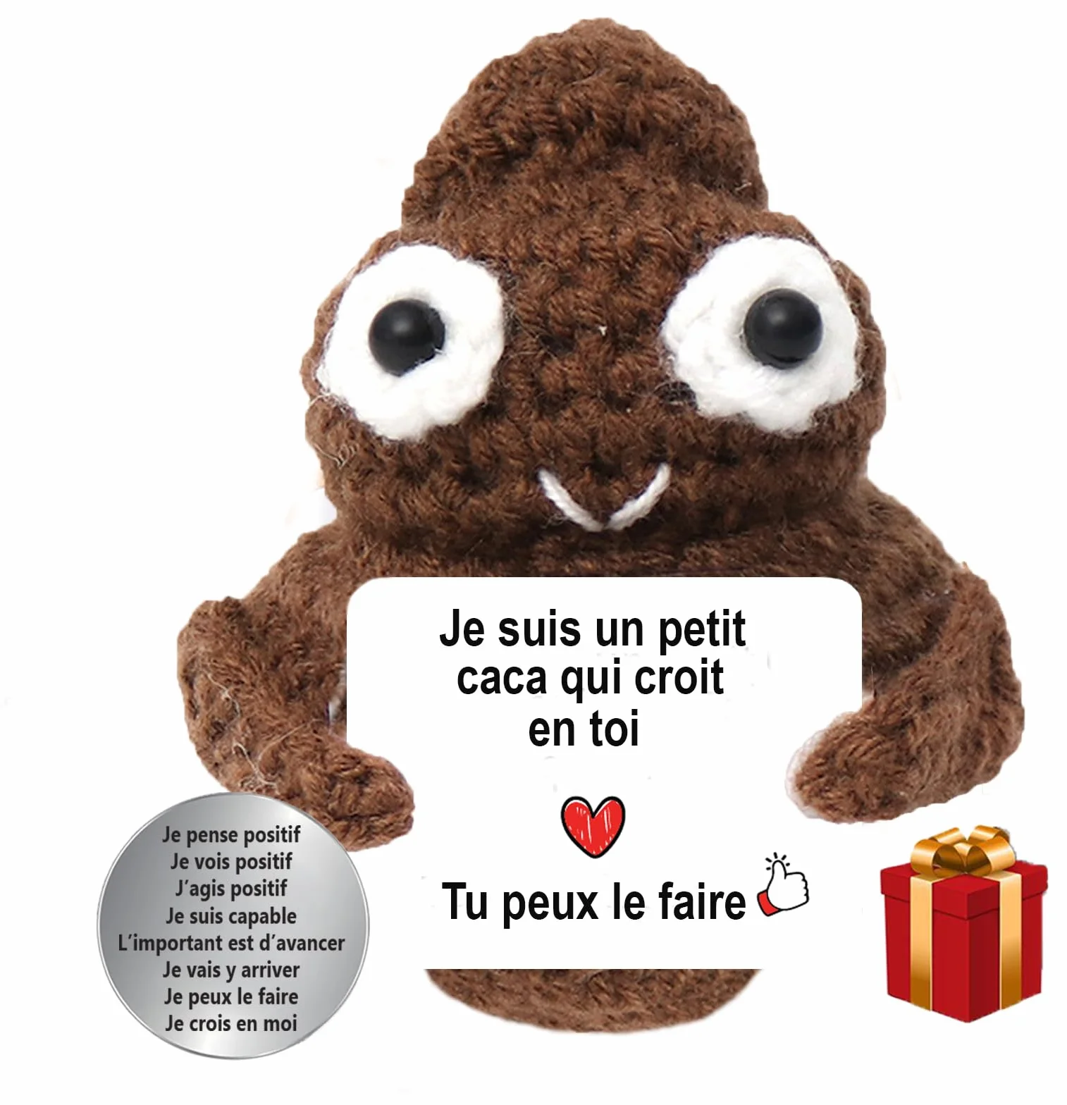 Patate Tricotée avec Message Positif - Cadeau Original Anniversaire Femme Homme
