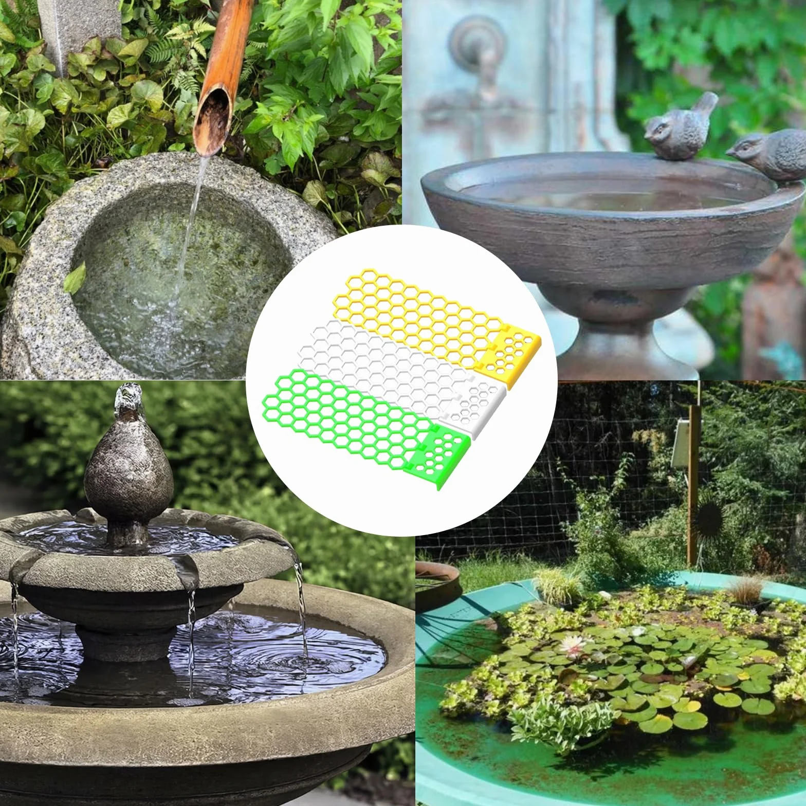 Abreuvoir pour Abeilles 3 Pièces, Abreuvoir À Insectes Extérieur, Île Flottante pour Jardin et Étangs