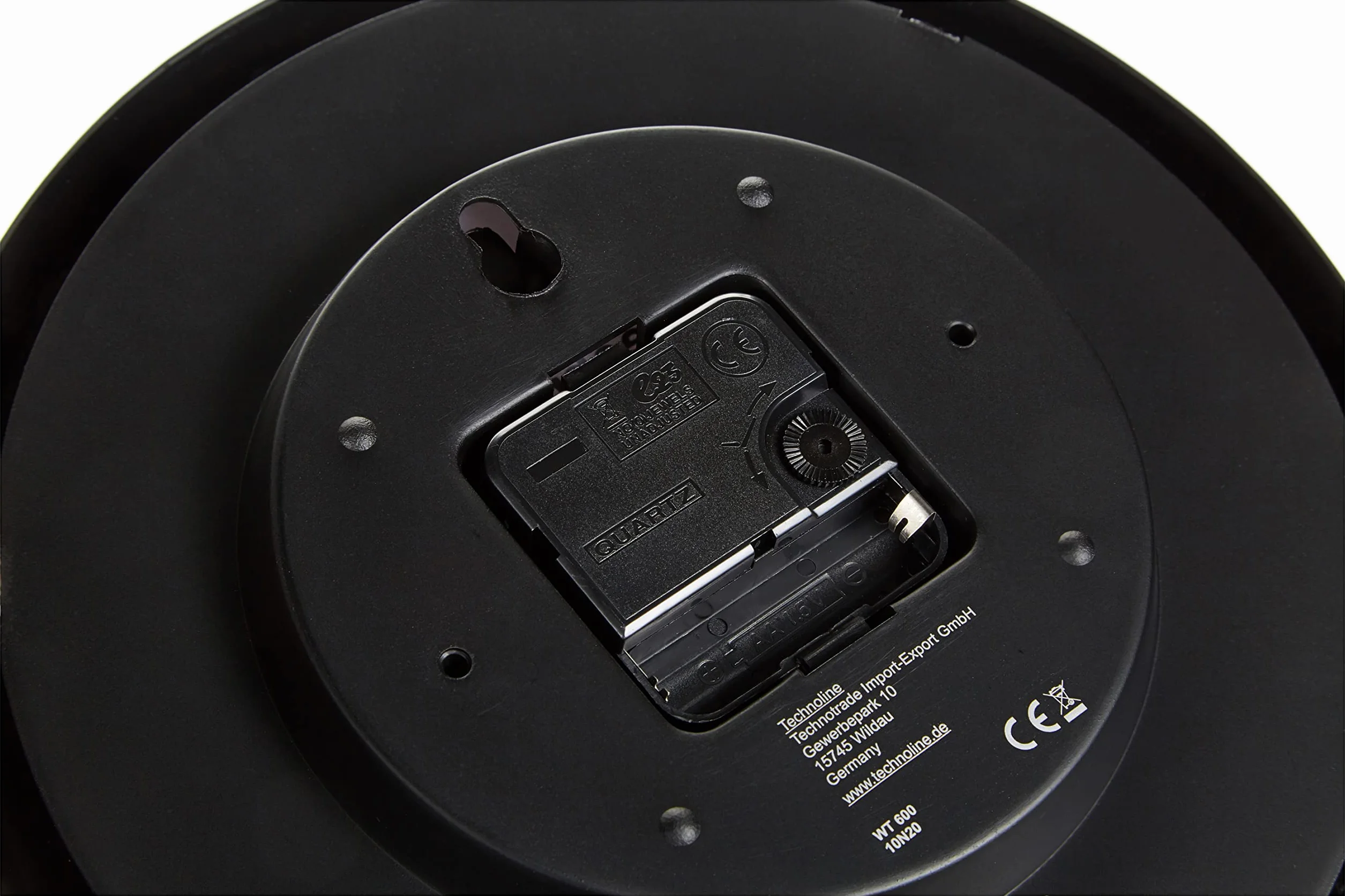 Technoline WT 600 Horloge murale à quartz Noir