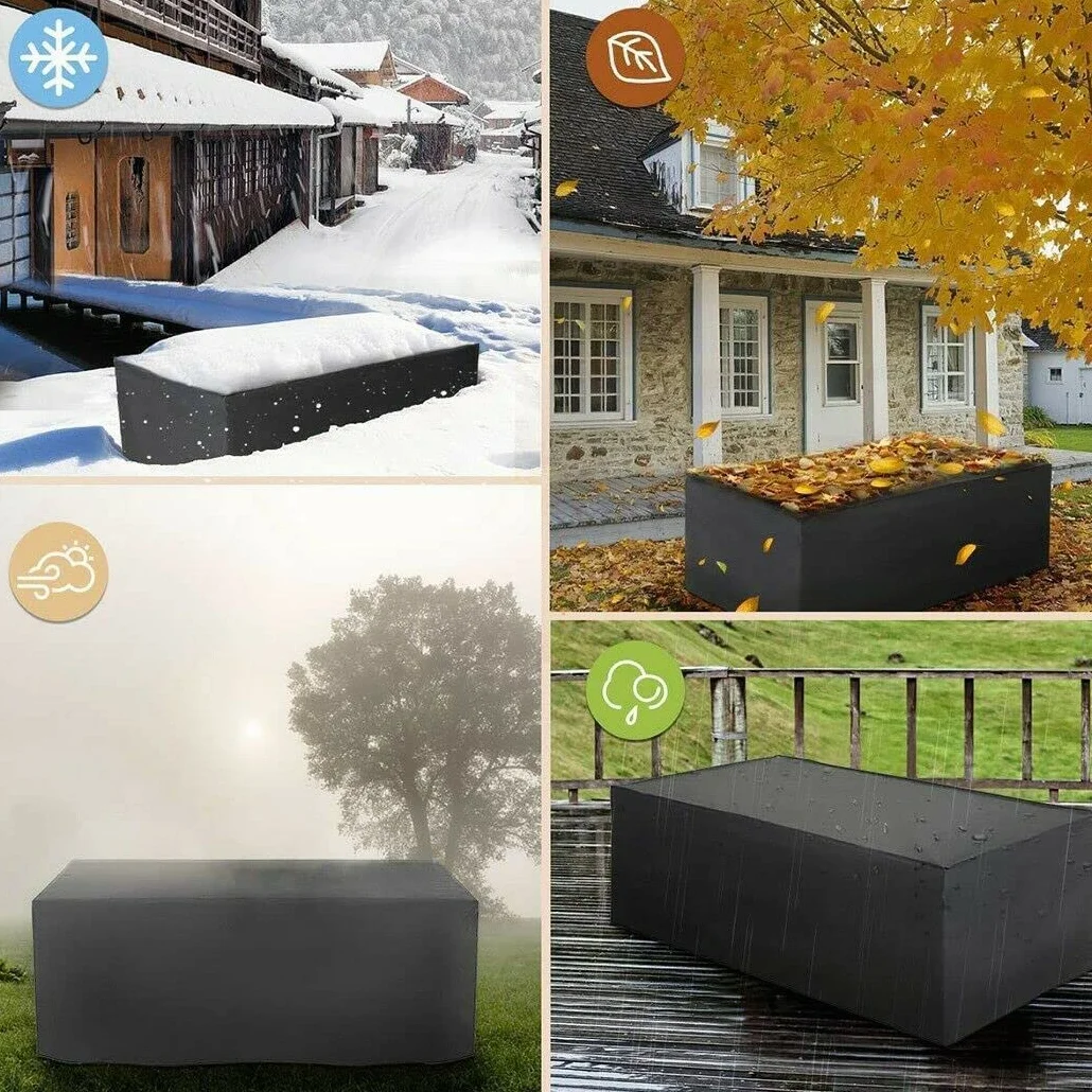 Housse de Protection pour Bain à Remous de Jardin 420D Tissu Oxford Imperméable Anti-UV Extérieur Spa 200x200x85 cm
