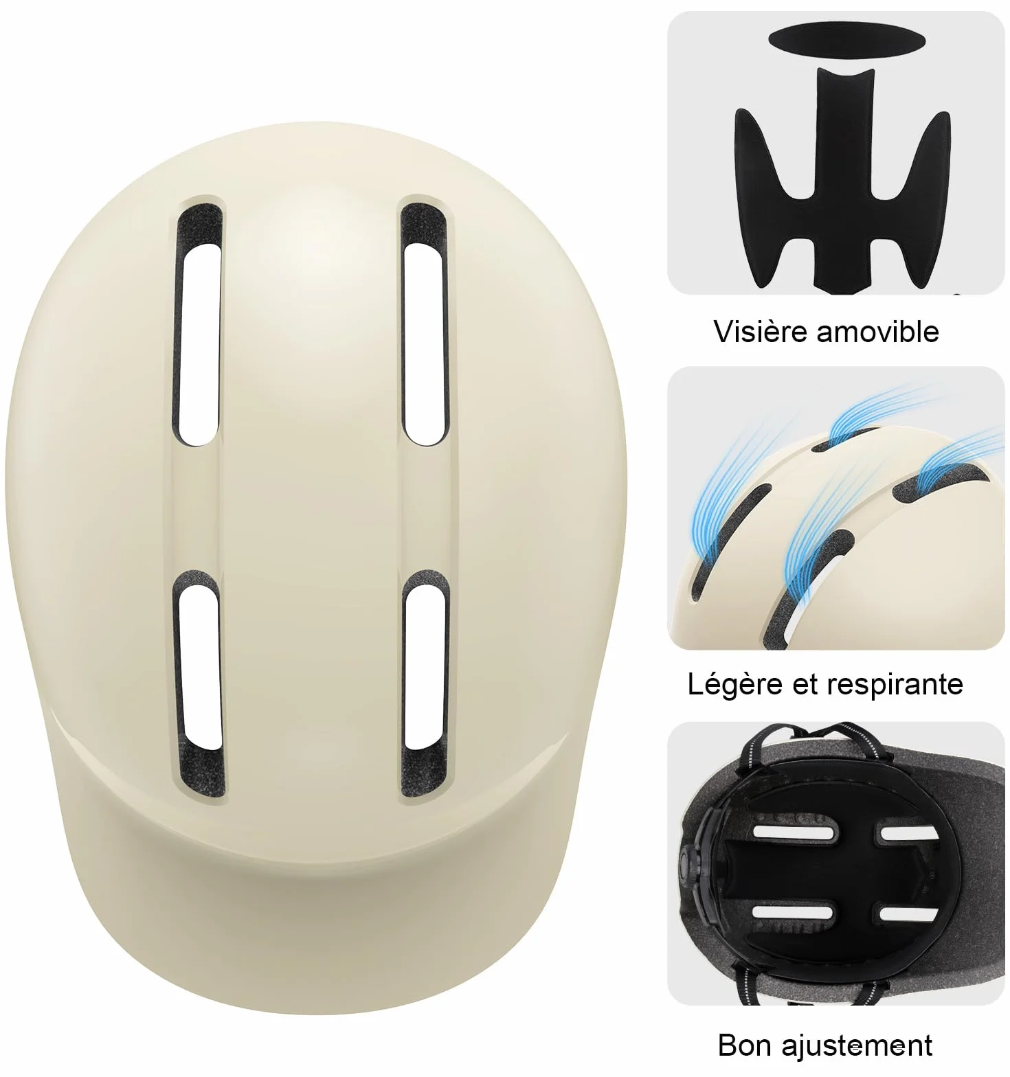 KINGLEAD Casque de vélo,Casque Urban Commuter,Casque de vélo stylé Hommes et Femmes pour Le Cyclisme Trekking City Roller Casque Hommes réglable