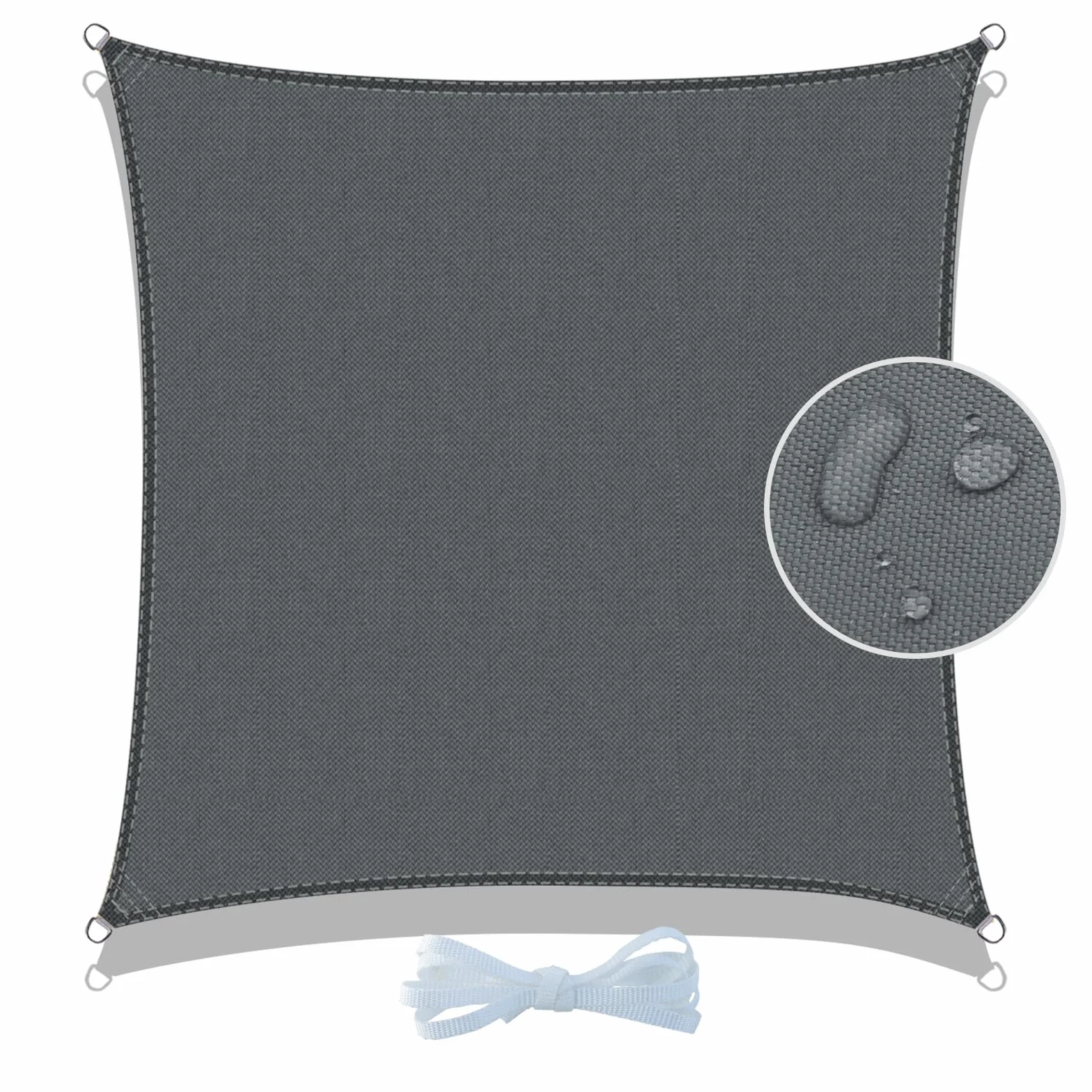 Voile d'ombrage Carré 2.5x2.5m Imperméable 95% UV Protection Extérieur Antracite