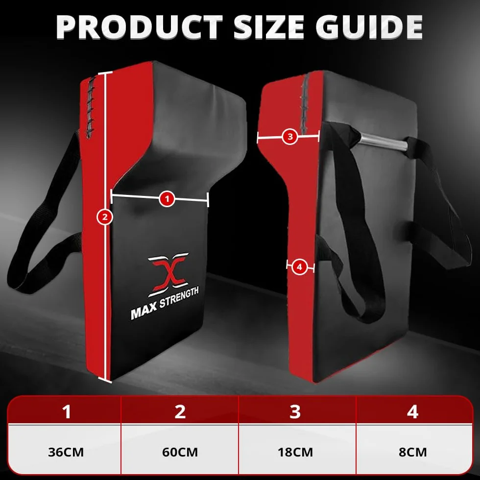 MAXSTRENGTH Bouclier de frappe de rugby robuste de qualité professionnelle en mousse haute densité (rouge/noir, simple)