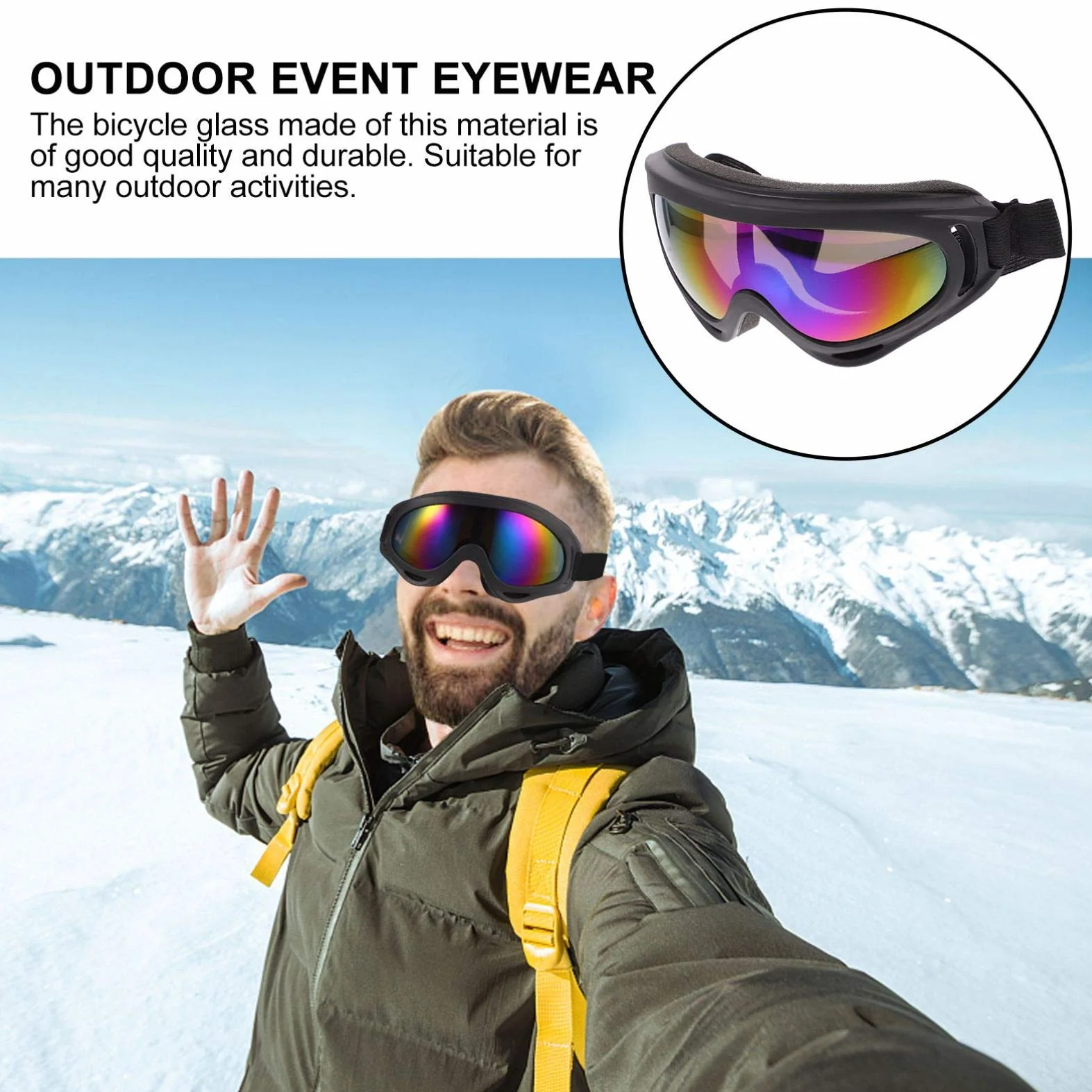 Luxshiny 1 paire Lunettes de Protection Vent pour Ski Cyclisme Pours Événements Plein Air Légères et Confortables Compatible avec Divers Casques