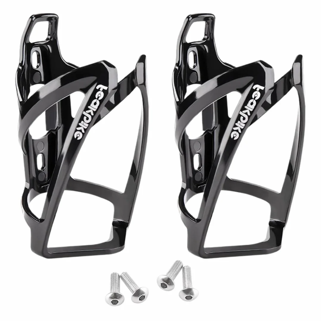 Porte-Bouteille,2 Pcs, de vélo avec Porte-Bouteille de vélo sans BPA, Noir Brillant, Solide, Porte-gobelet pour vélo de Route et VTT, Noir