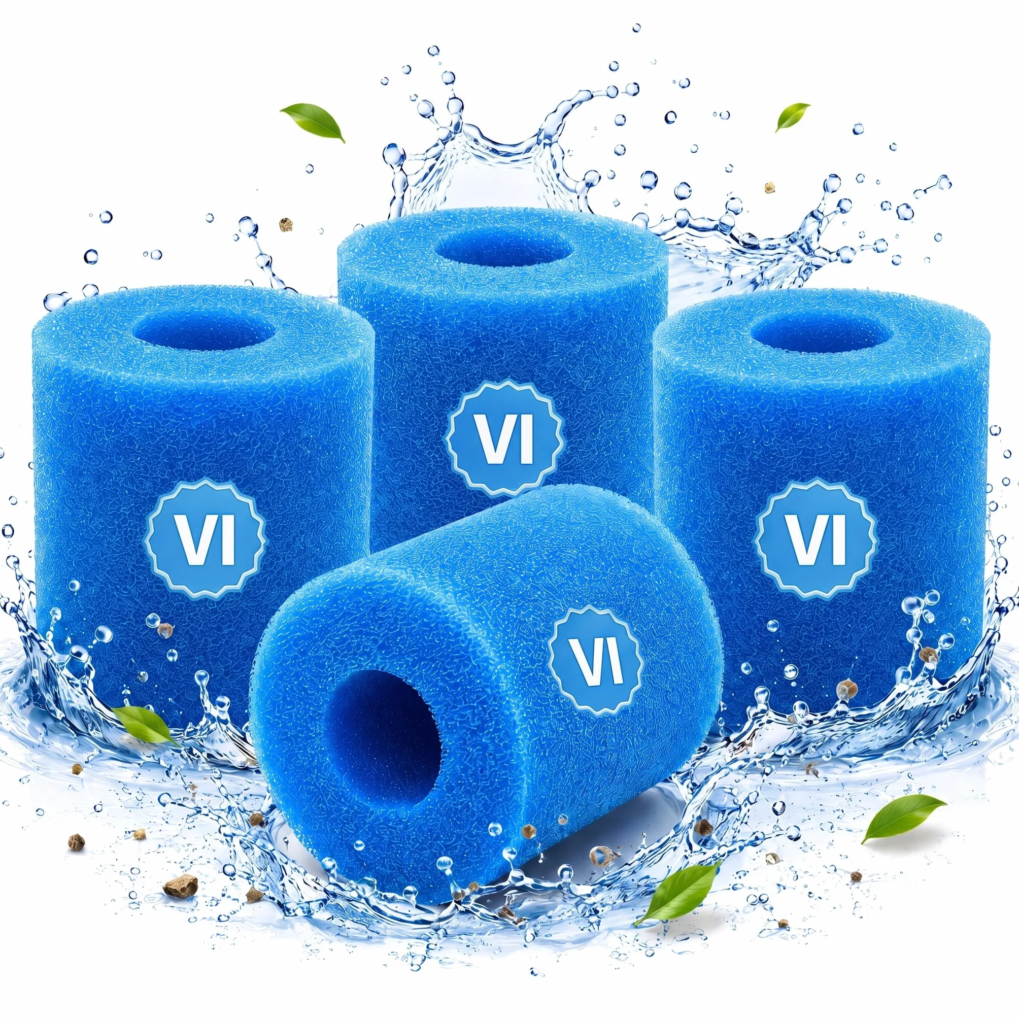 Lot de 4 Filtres Spa Type VI, Cartouche Filtrante en Mousse 90352E, 10,6 x 8 cm