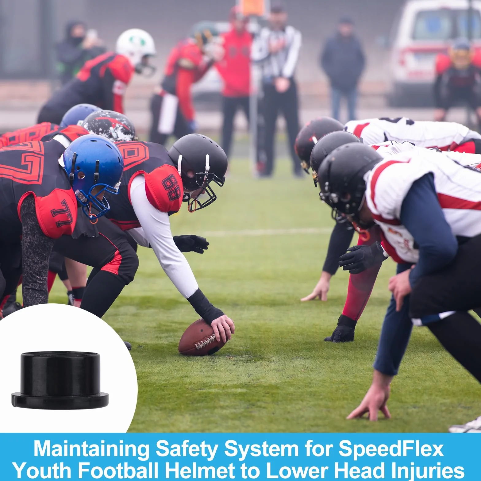 Vis de Valve de Vessie pour Riddell Speedflex et Speed Icon, Vis Valve Vessie Plastique pour Casque Football Bouchons Valve Pratiques pour Casques Rugby pour Adultes et Jeunes(Noir)