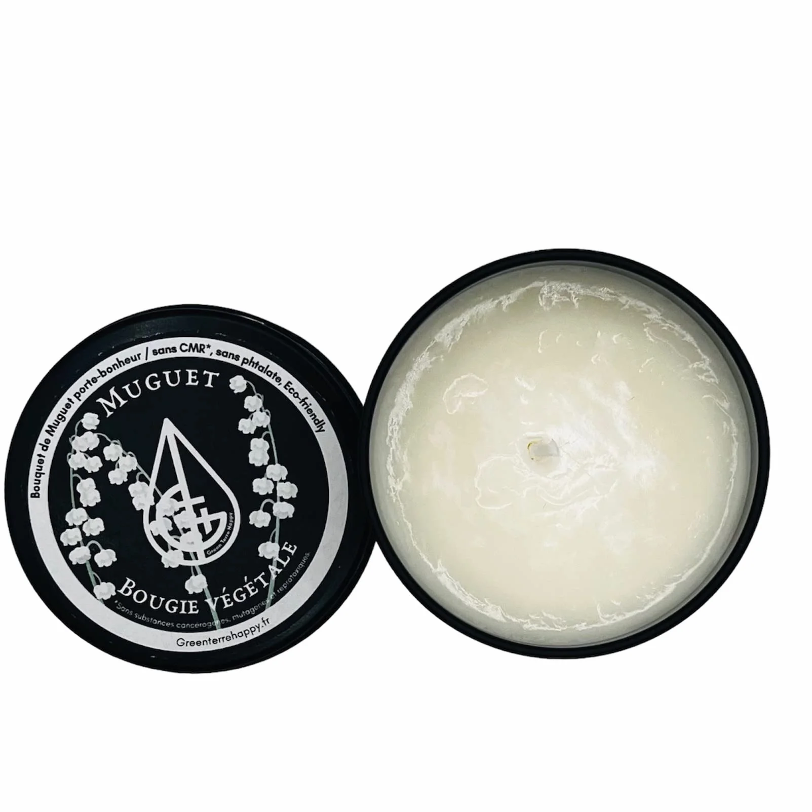 Bougie porte bonheur au Muguet, parfum naturel, cire végétale
