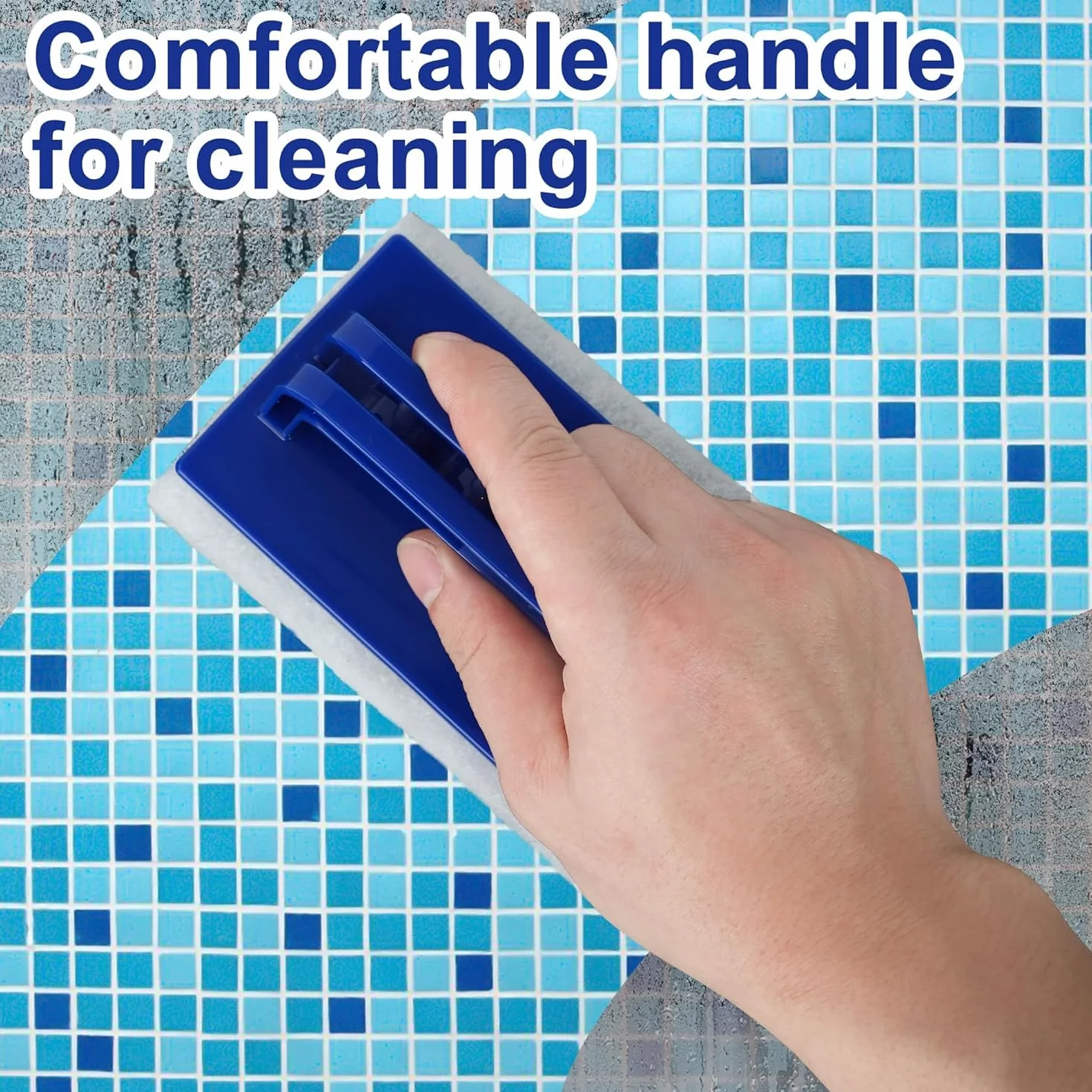 Lot de 3 brosses en éponge multifonction pour piscine avec manche