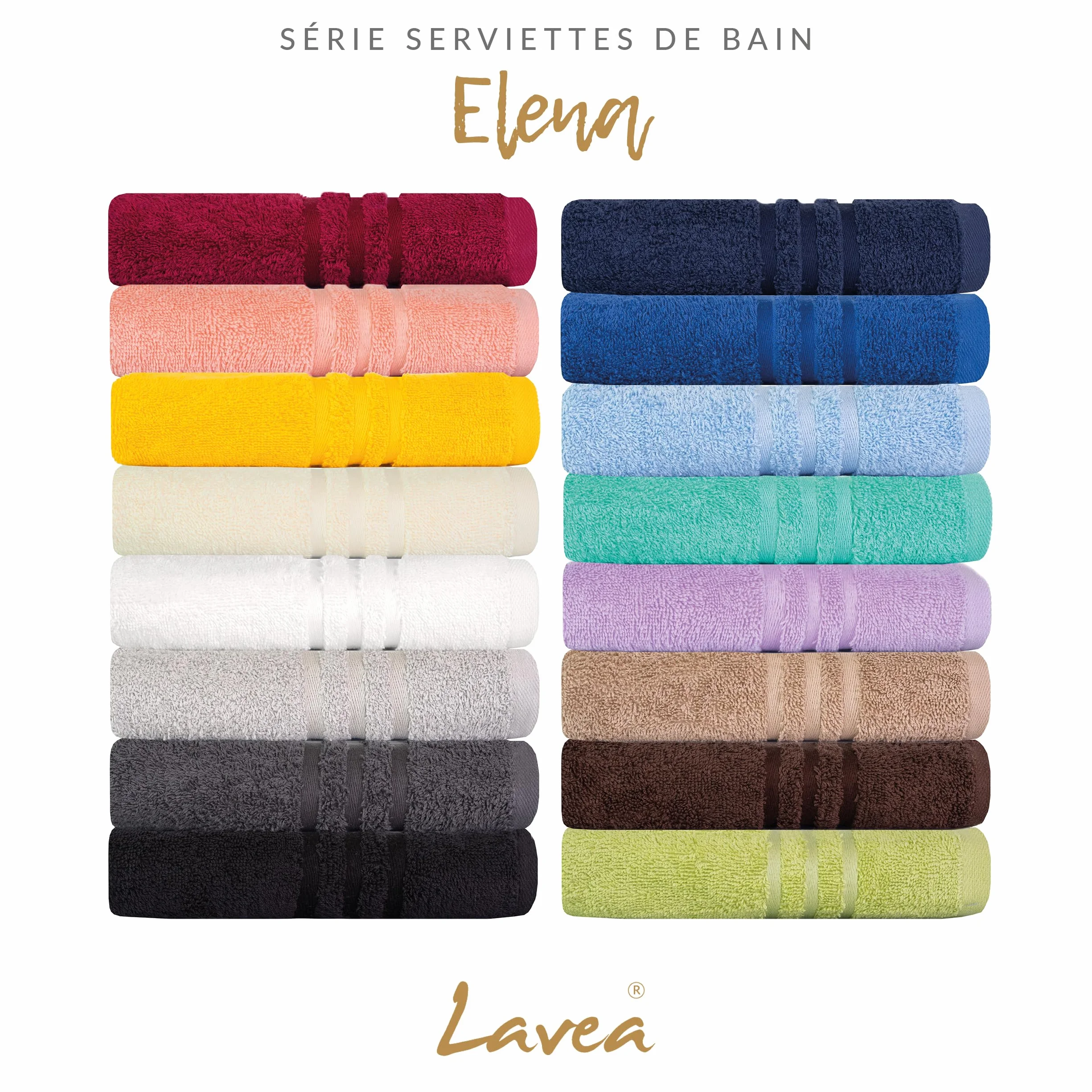 Lavea Lot de 10 Gants de Toilette 15x21 cm en Éponge 100% Coton Rose Pastel