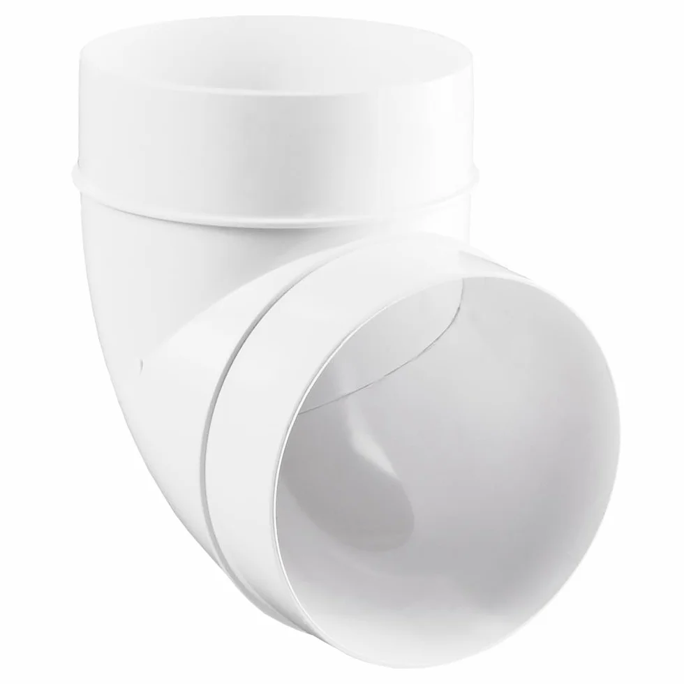 Coude PVC 90° Ø 150 mm pour tubes ronds, raccord plastique ventilation