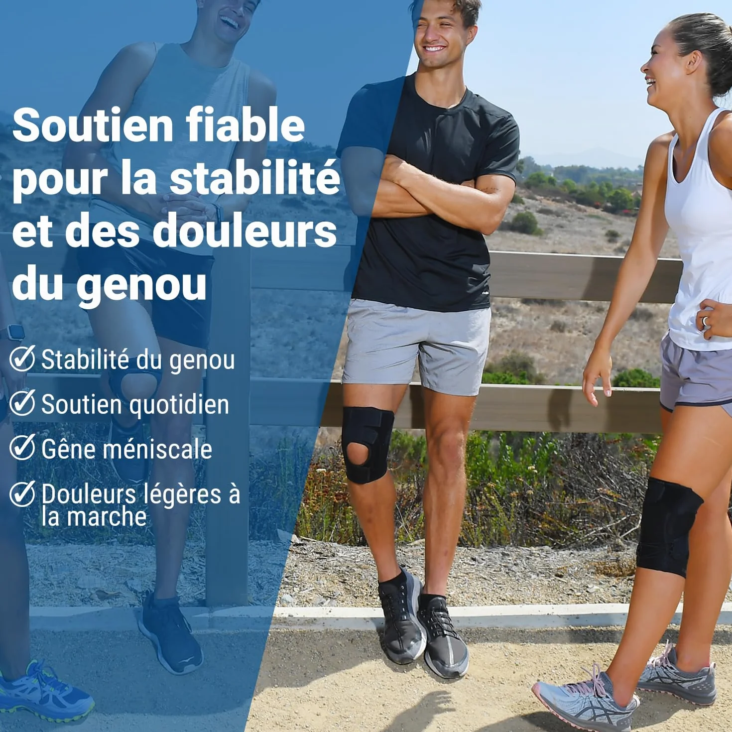 Zamst EK-3 Genouillère de Sport - Genouillère de Compression Légère et Respirante pour Hommes et Femmes avec Renforts en Résine pour un Soutien Général du Genou et un Soulagement de la Douleur, L