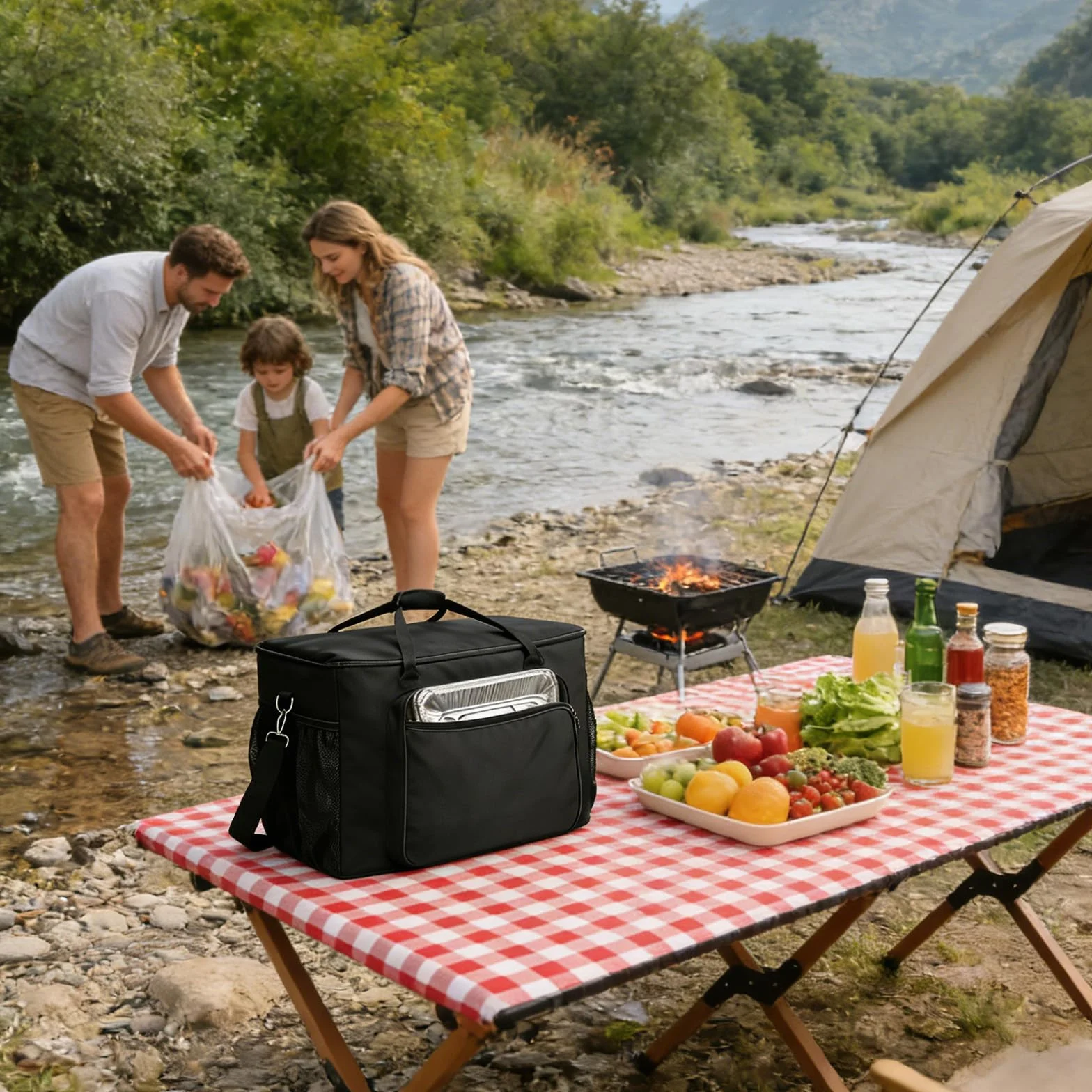 Sac de transport pour barbecue d'extérieur Ninja Woodfire : 63,5 x 43 x 33 cm - Sac de four à pizza 1680D Oxford imperméable - Poignées rembourrées légères - Pour la série OG700