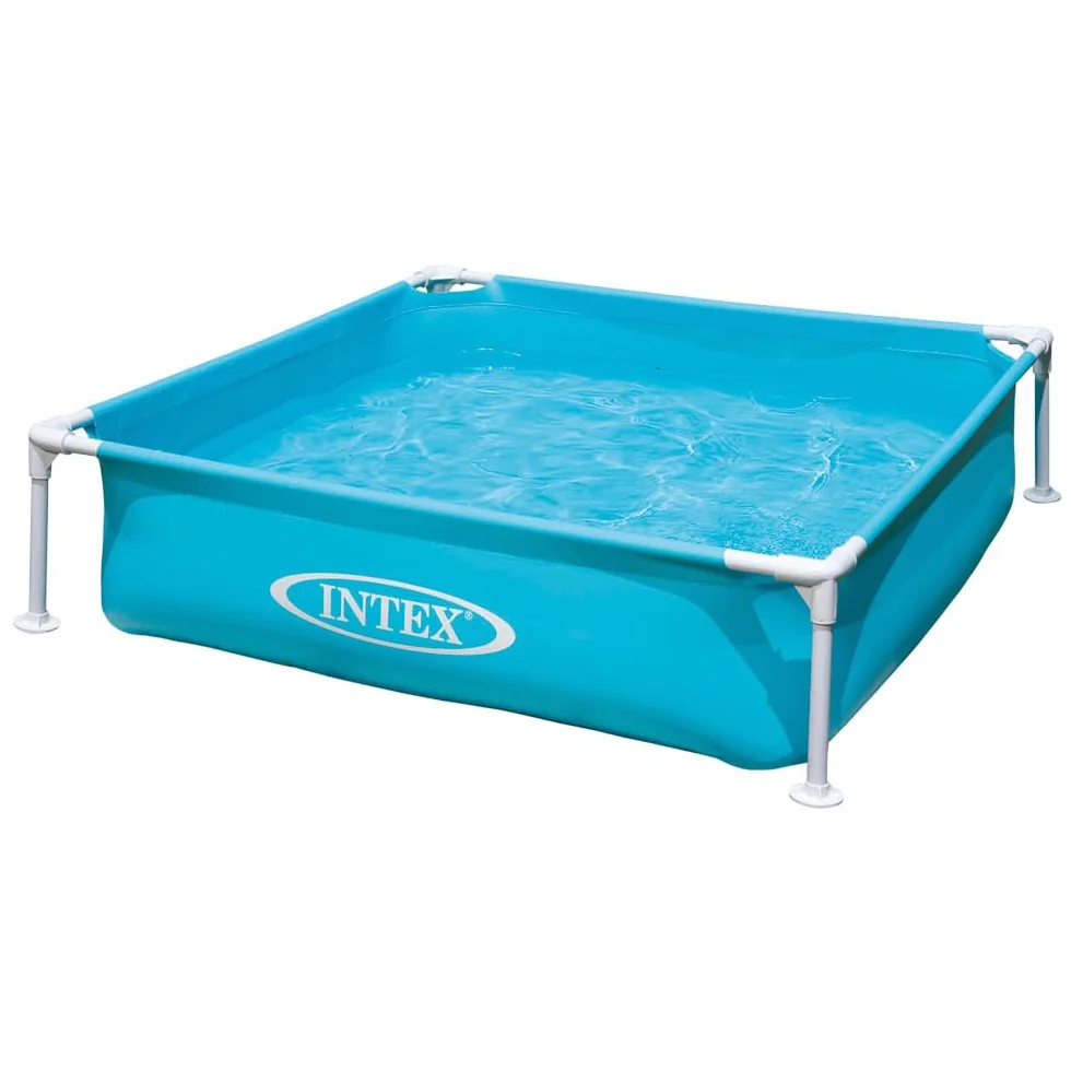 Intex Piscinette Metal Acidulée Carrée Turquoise