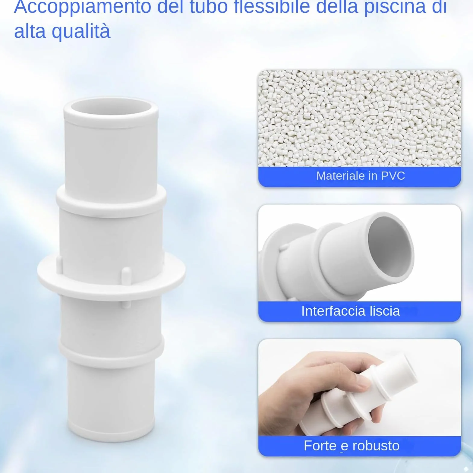Raccord pour tuyau de pompe de piscine 32 mm ou 38 mm, 2 pièces adaptateur pour aspirateur
