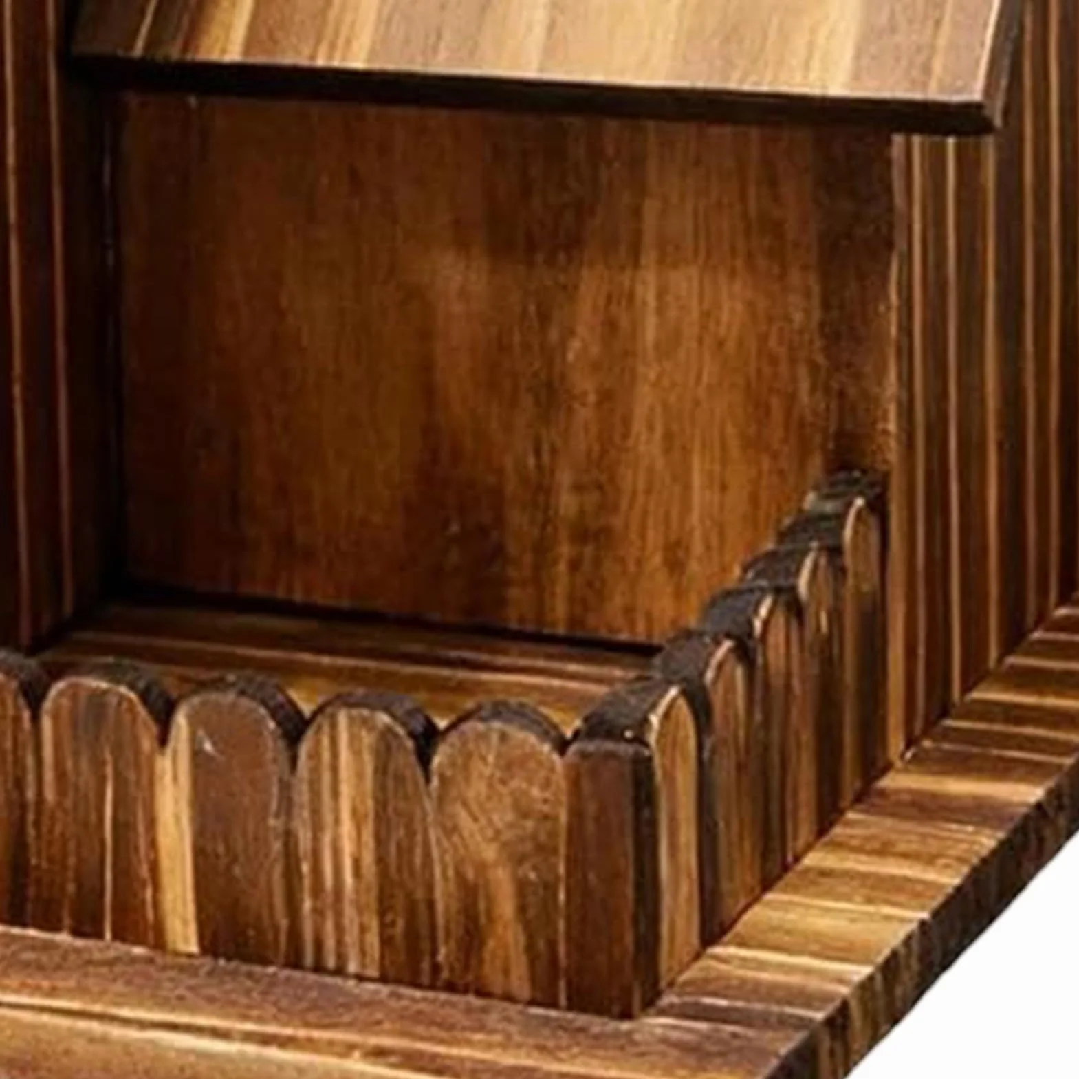 Mangeoire en bois de cèdre 25 cm résistante aux intempéries avec couvercle à charnière et fenêtre pour arbres extérieur