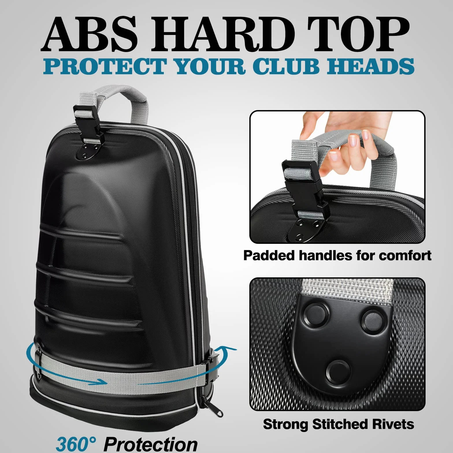 Yamato Sac de Voyage de Golf avec Coque Rigide ABS pour Clubs de Golf, Bagages pour compagnies aériennes avec Roues, Excellent Cadeau de Golf pour Golfeur