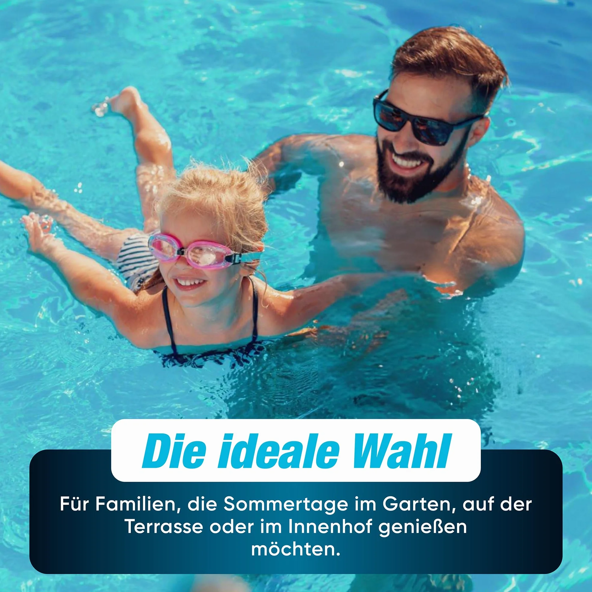 Piscine de Jardin Kit Complet Pompe de Filtration Diamètre 300 x 76 cm Cadre Rond Acier