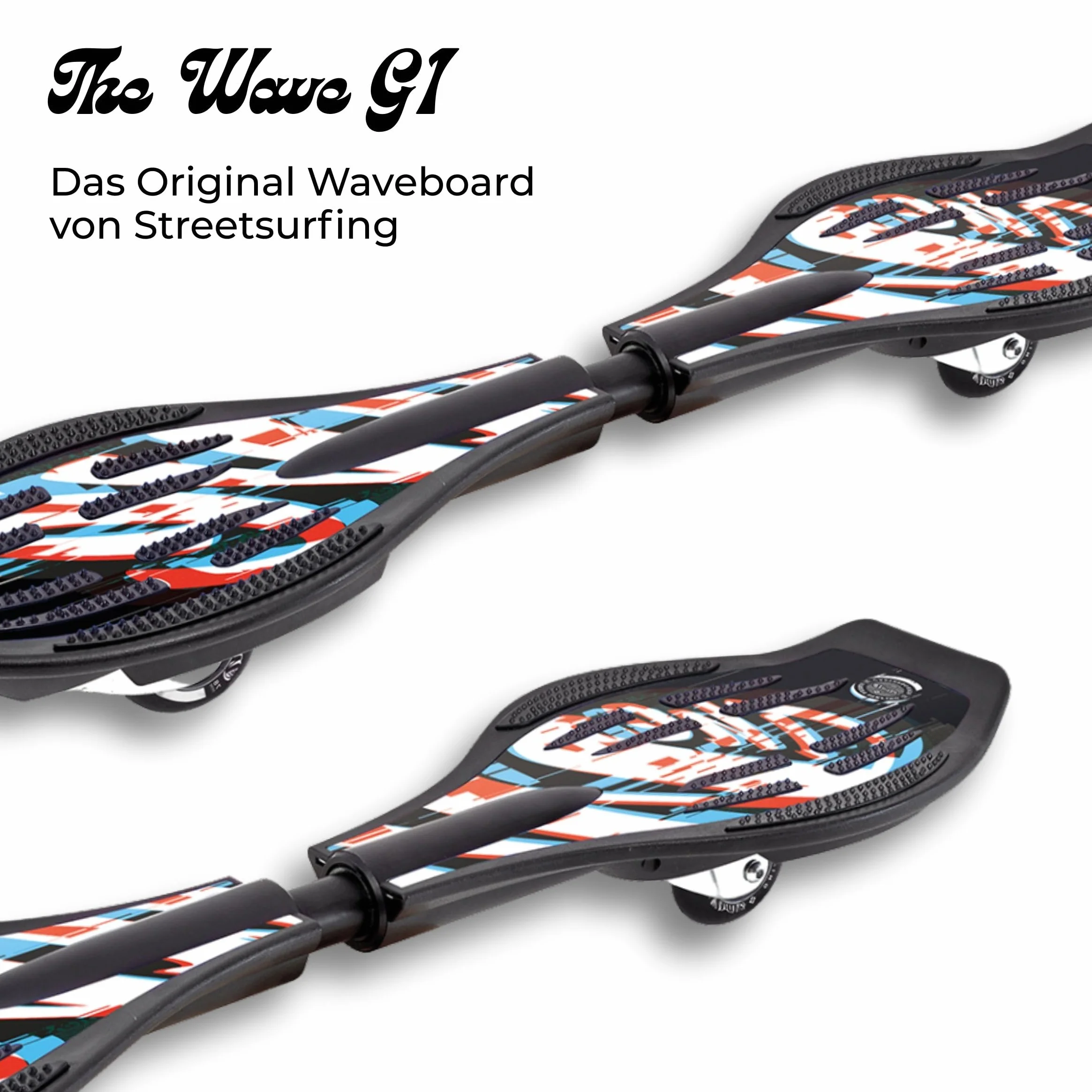 Streetsurfing Waveboard The Wave G1, différents designs au choix, roulettes en PU pivotantes à 360 degrés, l'original, le classique